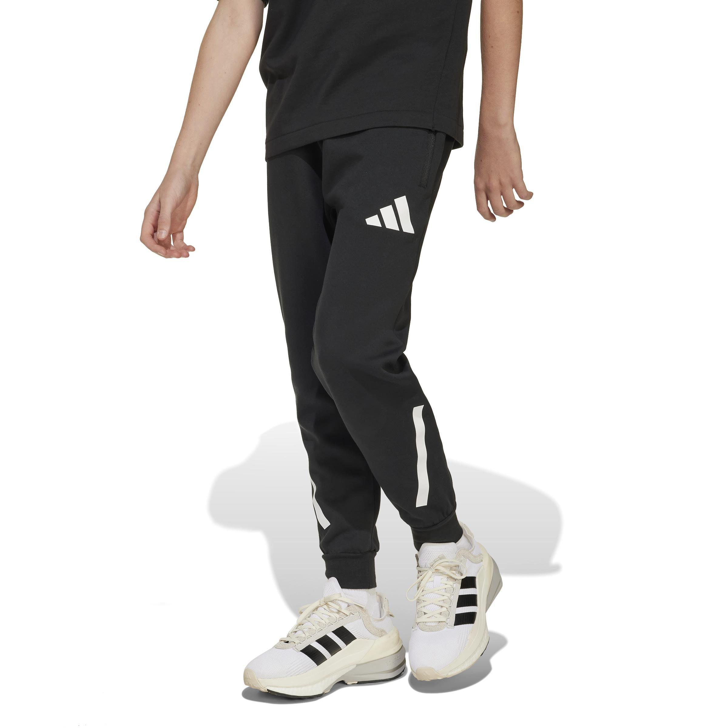 Unisex Kids adidas Z.N.E. Tapered-Leg Tracksuit Bottoms, Black, , large image number 11