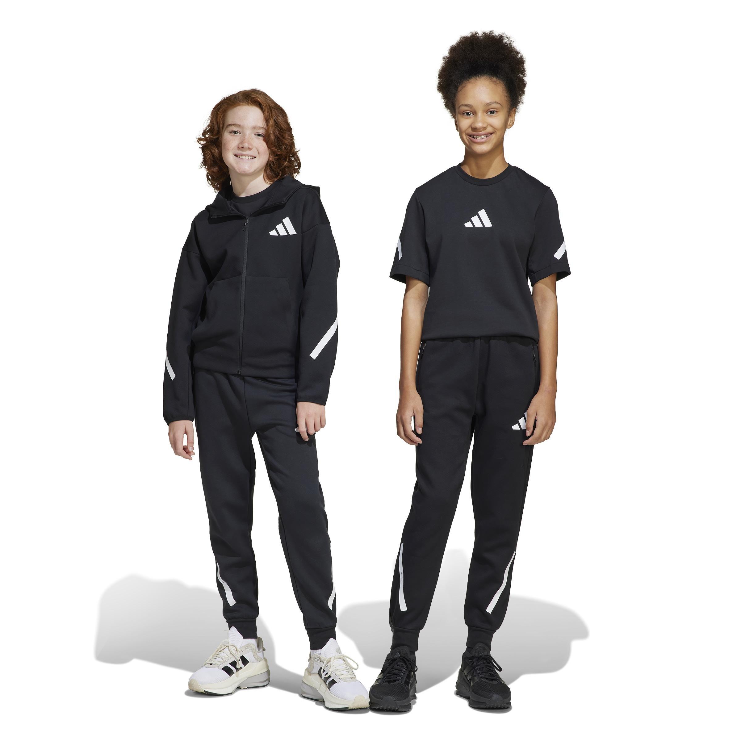 Unisex Kids adidas Z.N.E. Tapered-Leg Tracksuit Bottoms, Black, , large image number 12