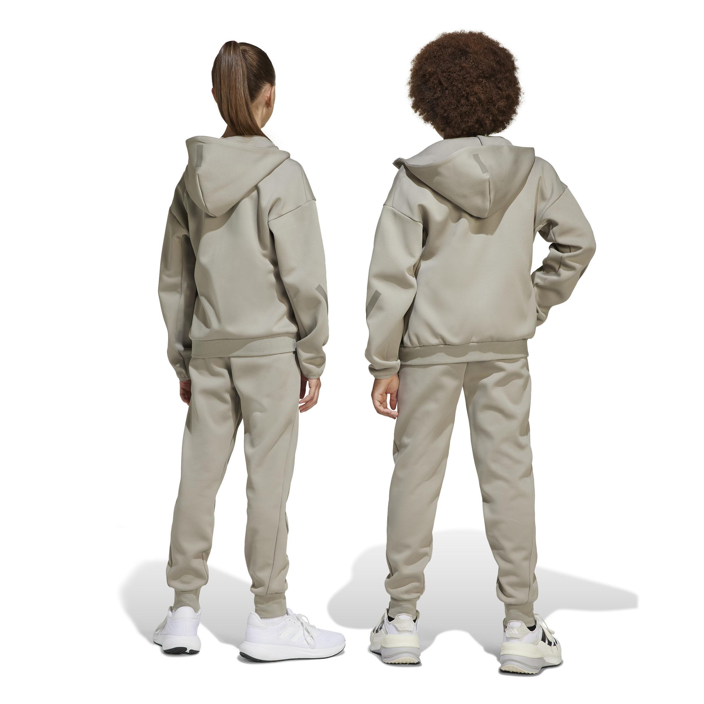 Unisex Kids adidas Z.N.E. Tapered-Leg Tracksuit Bottoms, Beige, , large image number 1