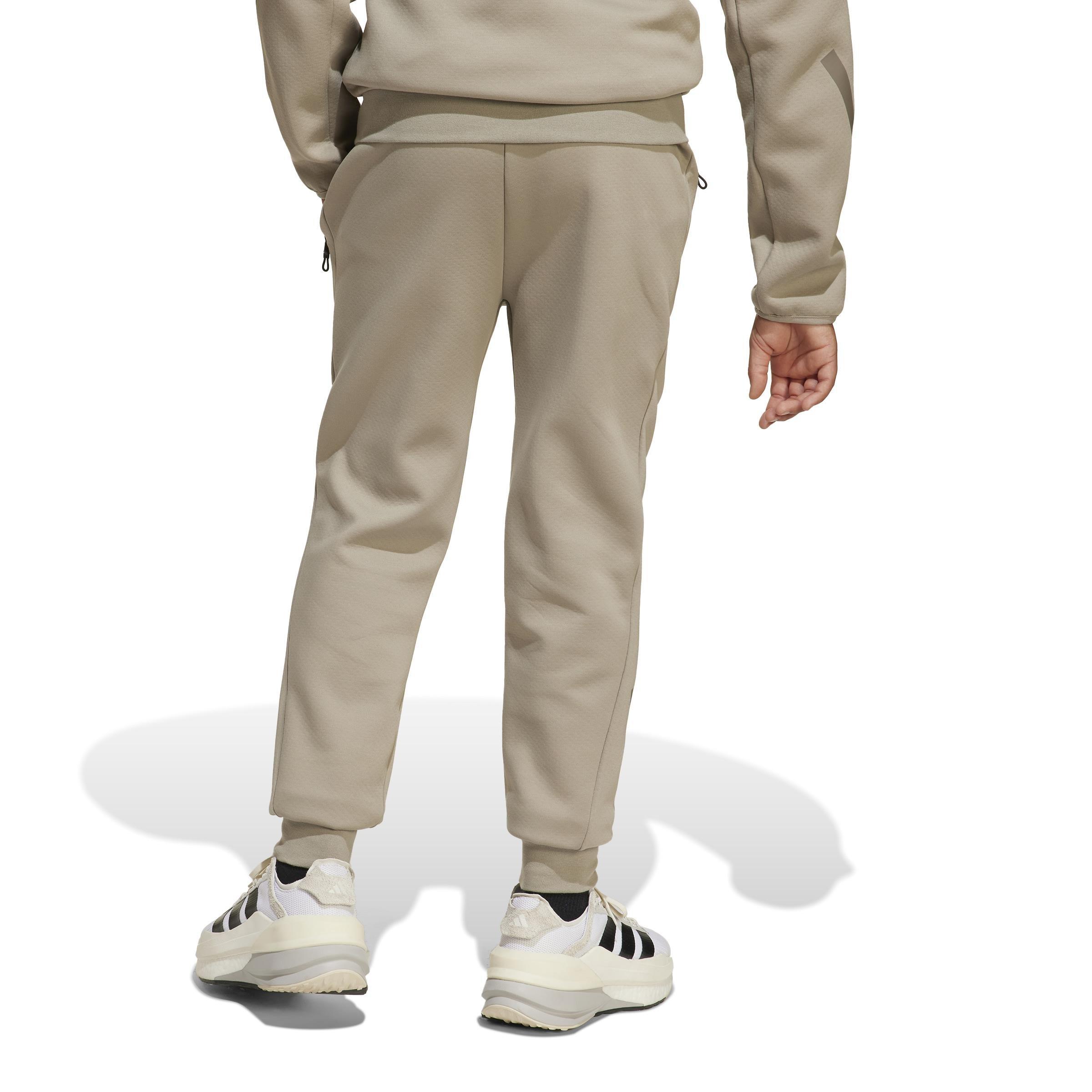 Unisex Kids adidas Z.N.E. Tapered-Leg Tracksuit Bottoms, Beige, , large image number 2