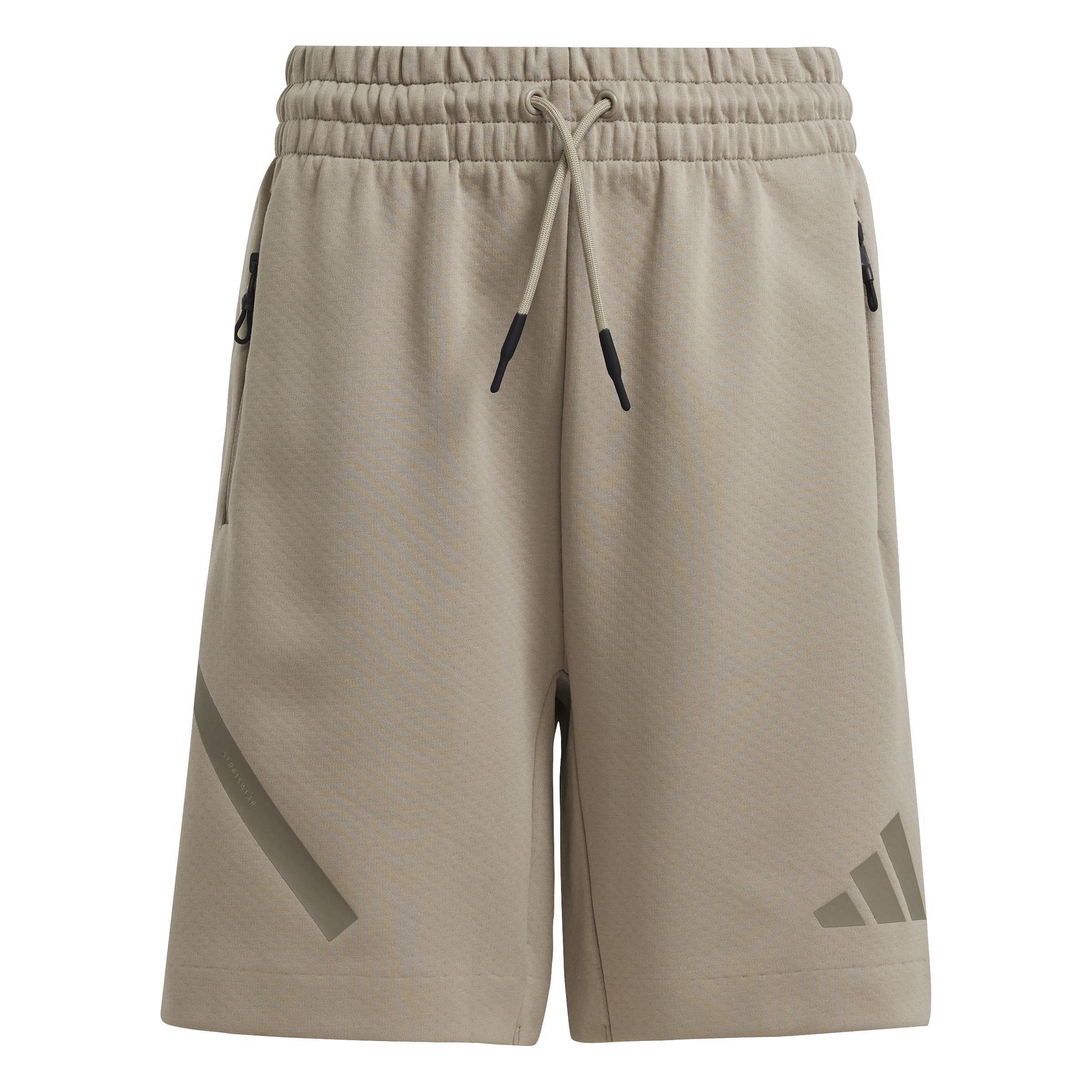 Unisex Kids adidas Z.N.E. Shorts, Beige, A701_ONE, large image number 0