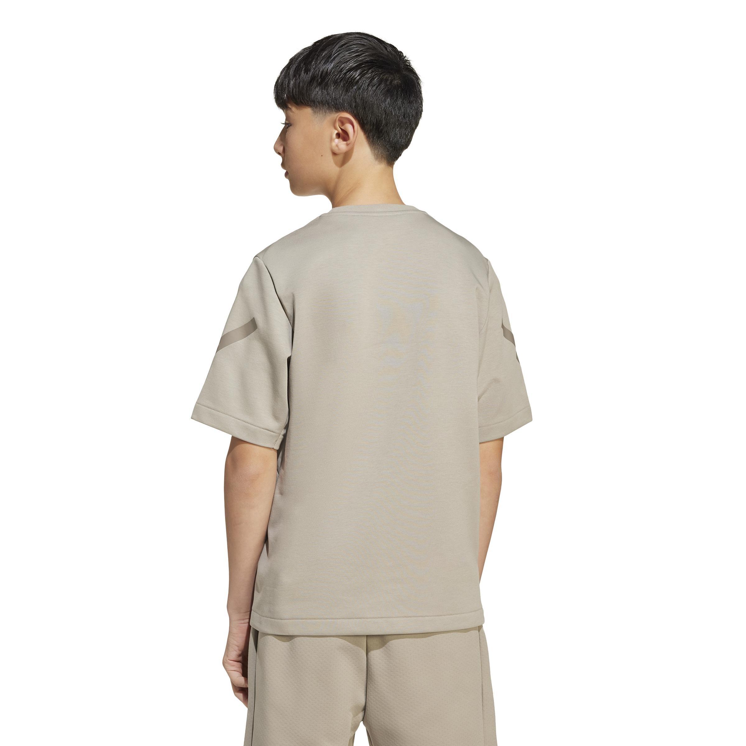Unisex Kids adidas Z.N.E. T-Shirt, Beige, A701_ONE, large image number 2