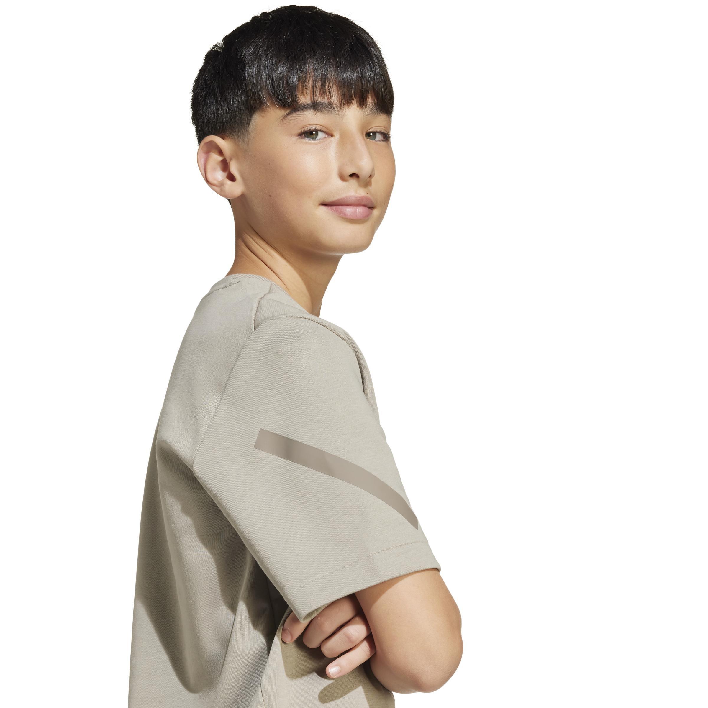 Unisex Kids adidas Z.N.E. T-Shirt, Beige, A701_ONE, large image number 3