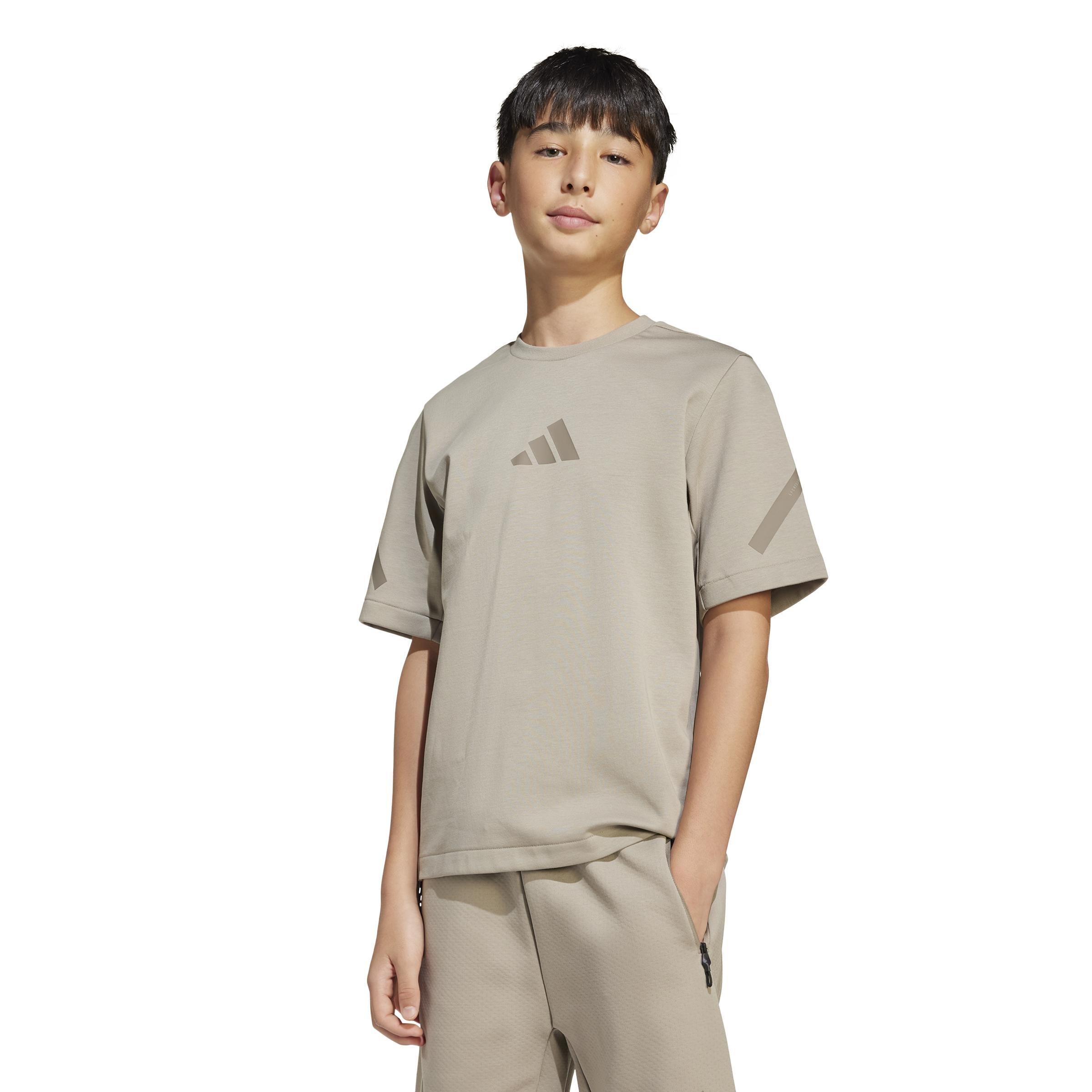 Unisex Kids adidas Z.N.E. T-Shirt, Beige, A701_ONE, large image number 7