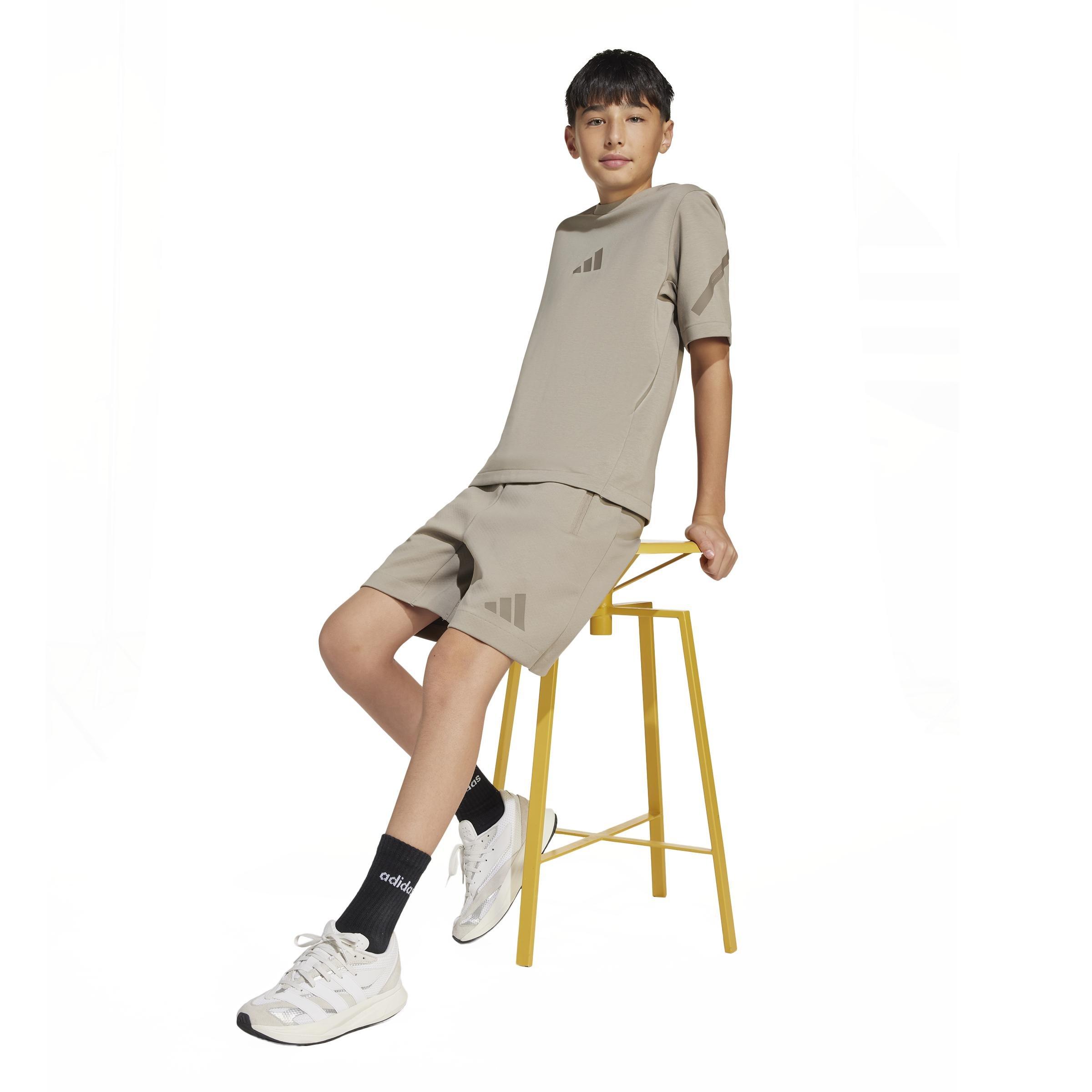 Unisex Kids adidas Z.N.E. T-Shirt, Beige, A701_ONE, large image number 8