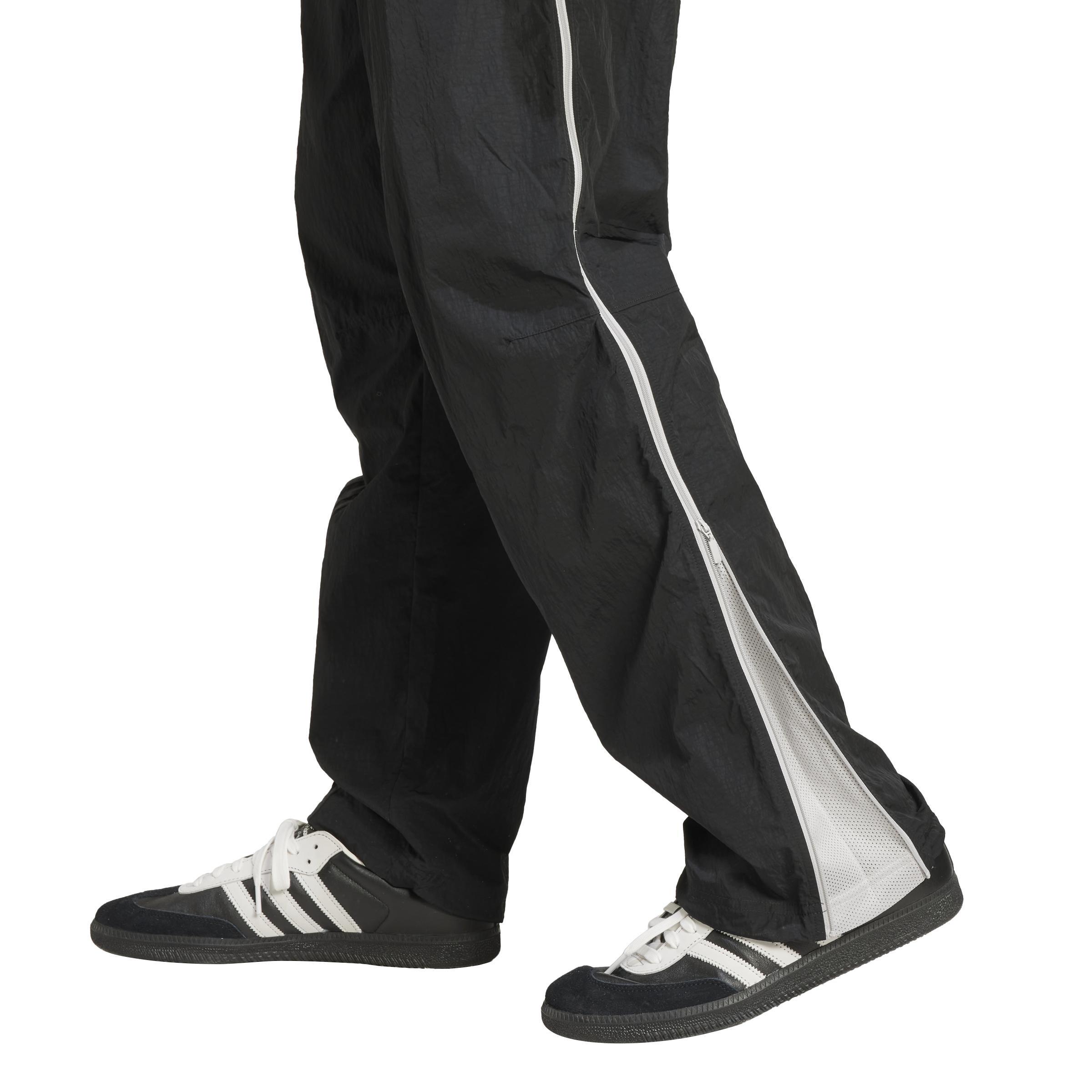 Fashion Side Mesh Zip Tracksuit Bottoms, Black, A701_ONE, large image number 3