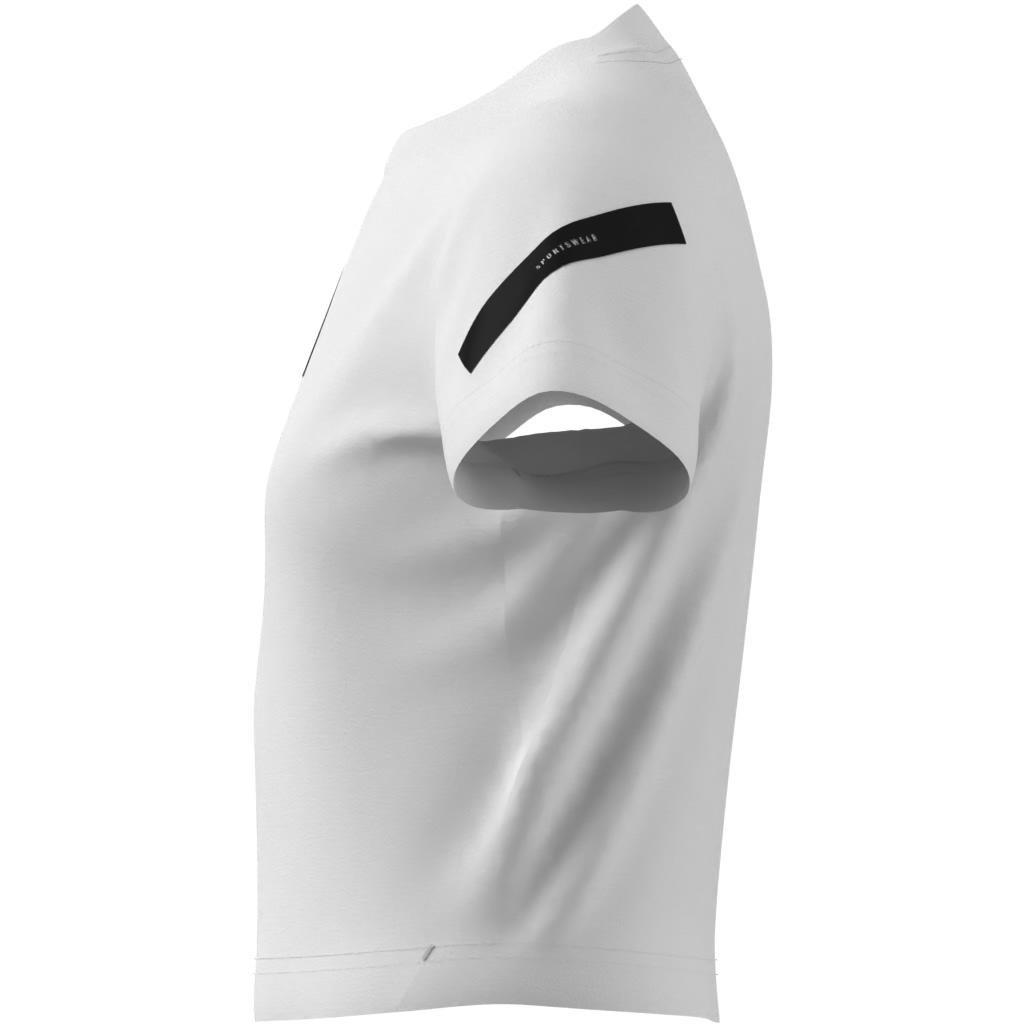 Kids adidas Z.N.E. Fitted Crop T-Shirt, White, A701_ONE, large image number 7