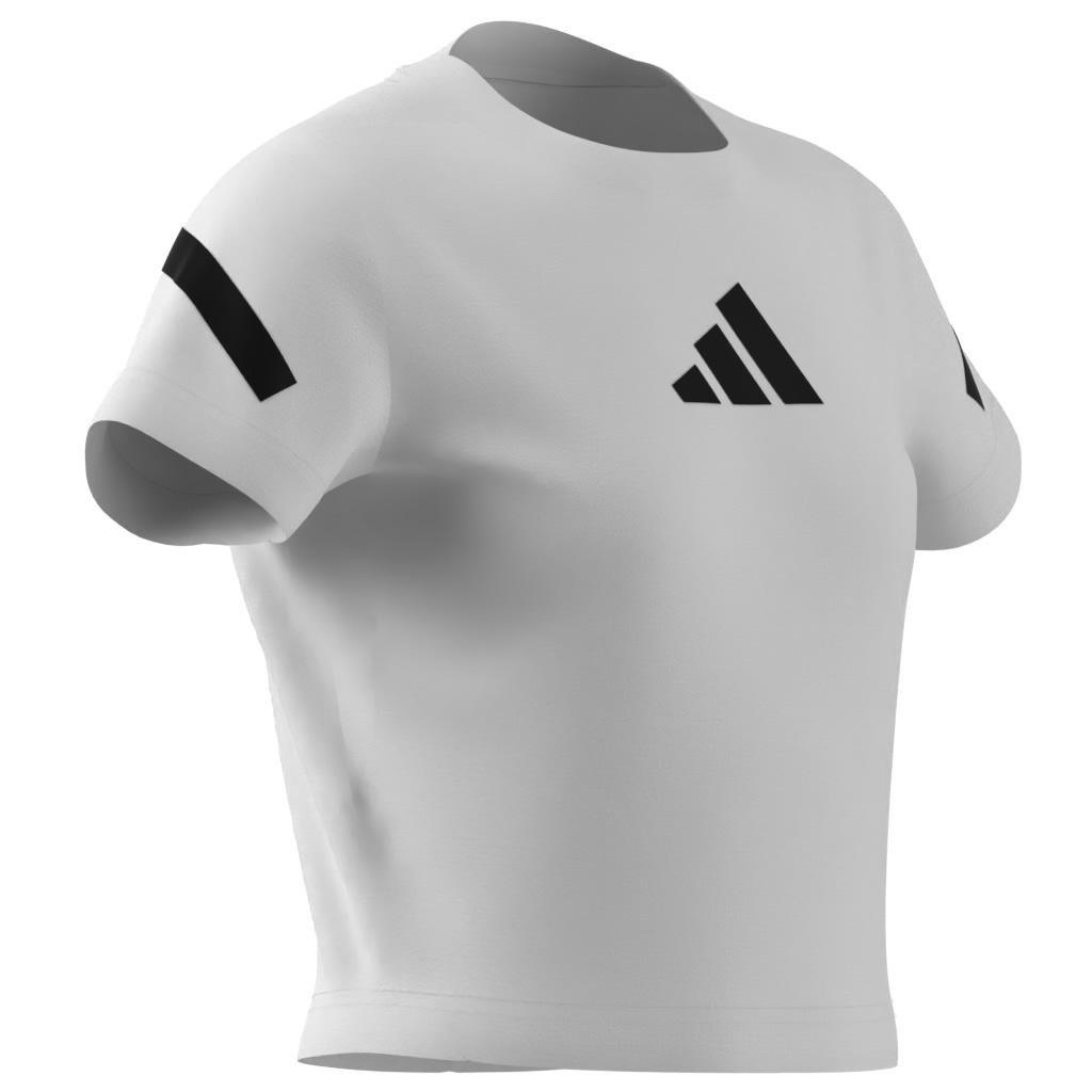 Kids adidas Z.N.E. Fitted Crop T-Shirt, White, A701_ONE, large image number 8