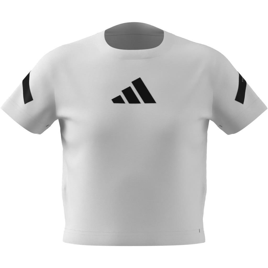 Kids adidas Z.N.E. Fitted Crop T-Shirt, White, A701_ONE, large image number 9