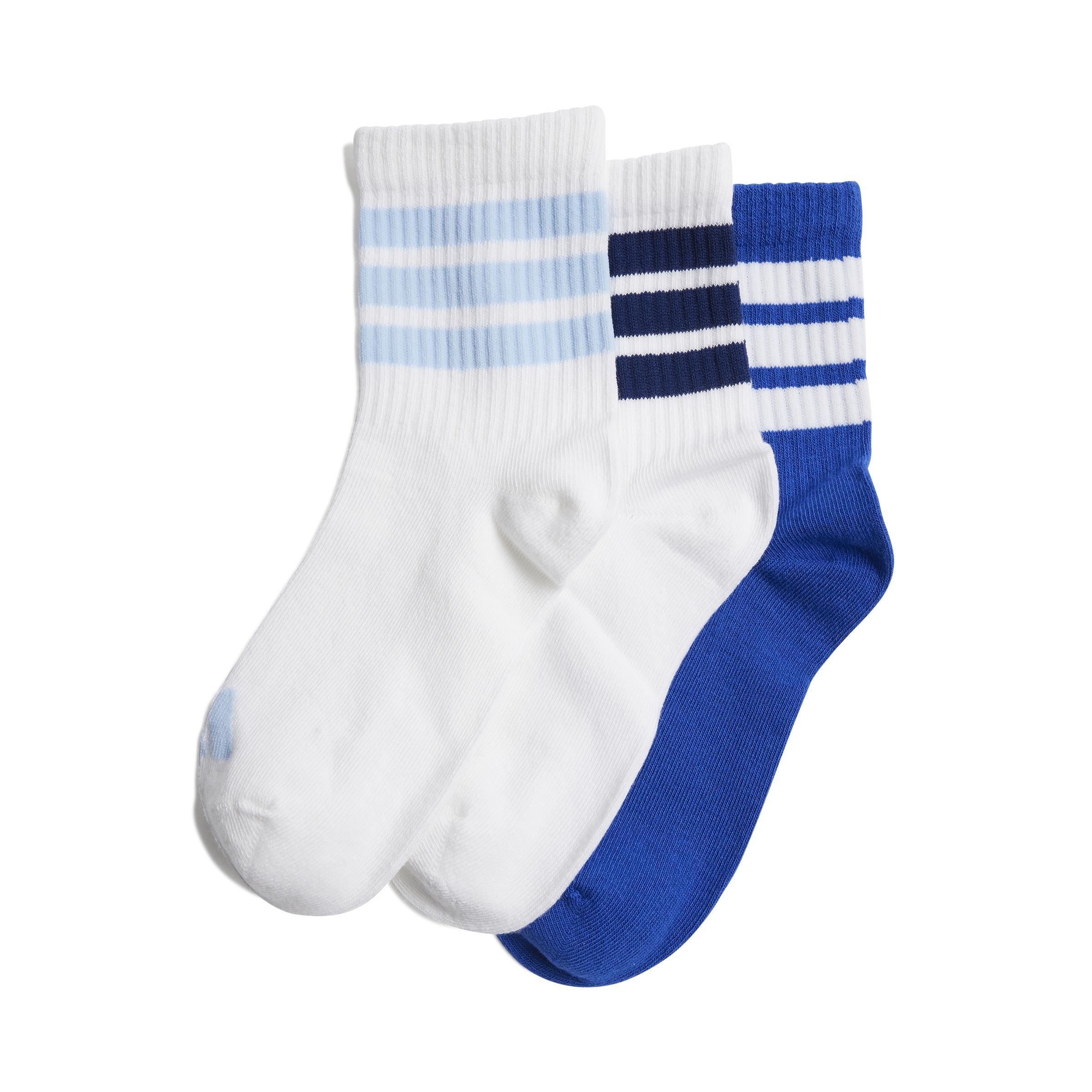 Unisex Kids Ribbed Socks 3 Pairs, White, , large image number 0