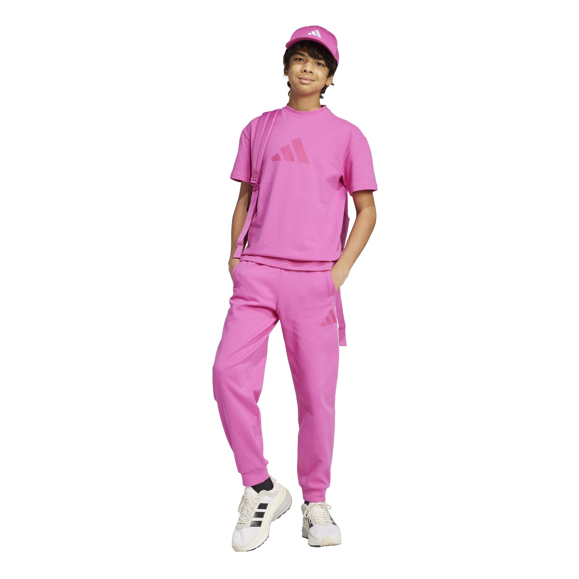 Unisex Kids Future Icons Logo Tracksuit Bottoms, Pink, , large image number 3