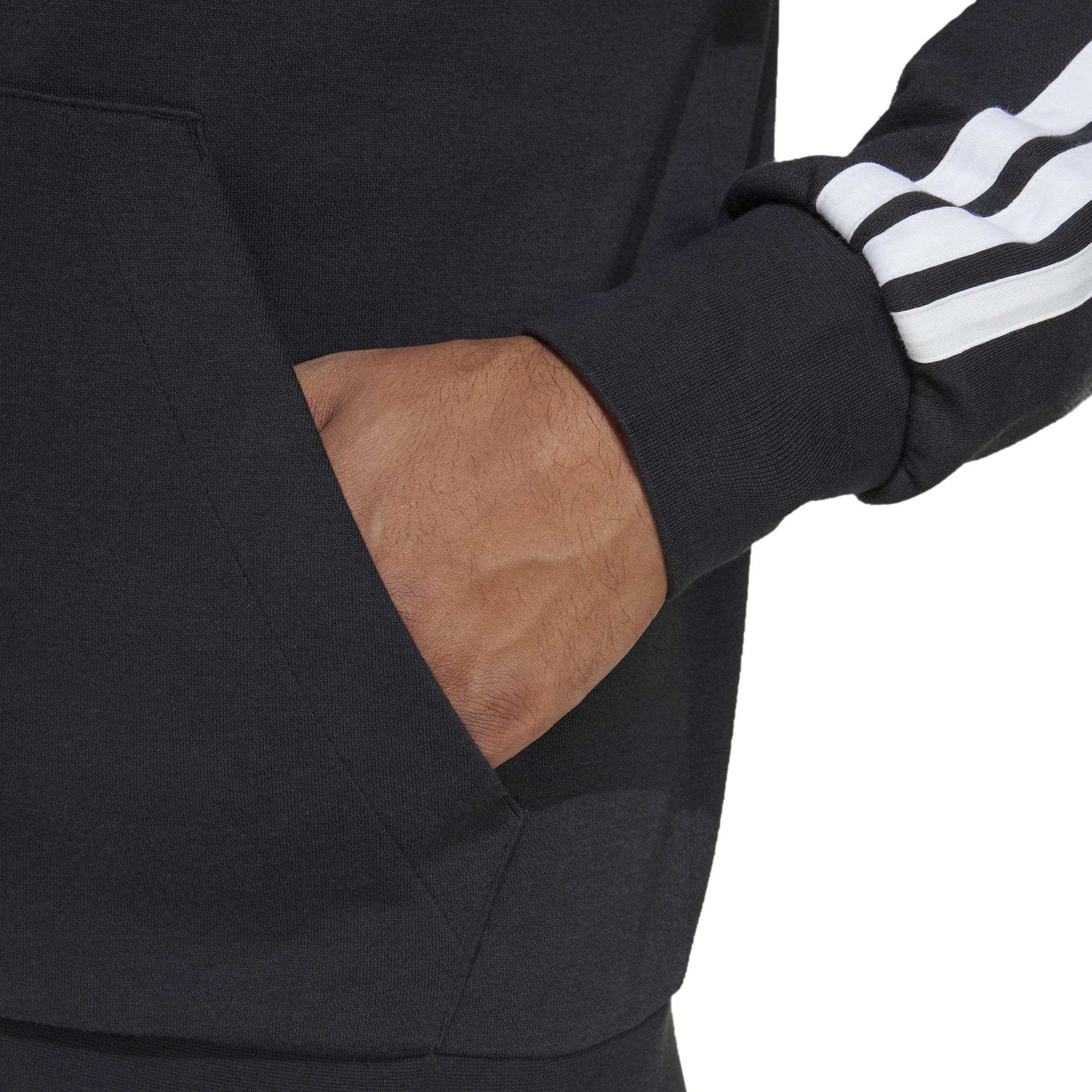 Essentials 3-Stripes French Terry Full-Zip Hoodie, Black, , large image number 3