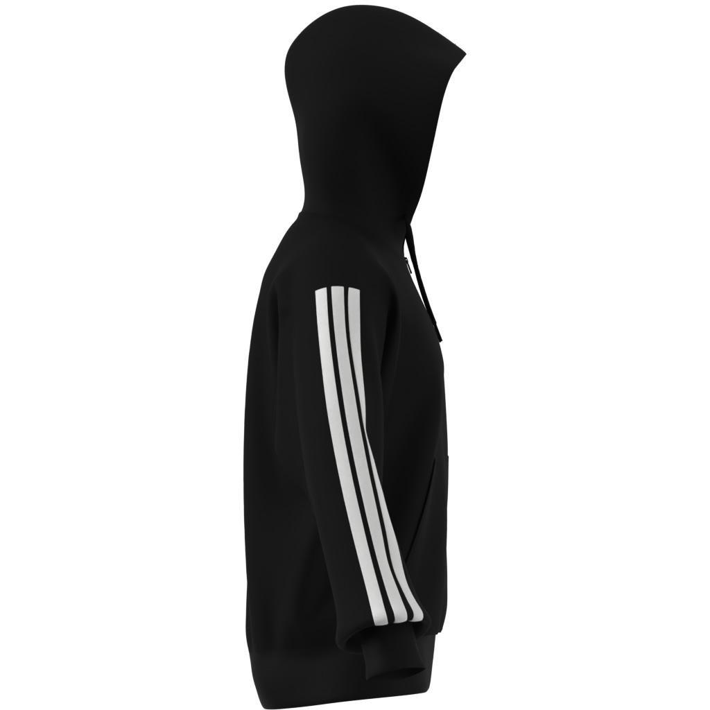 Essentials 3-Stripes French Terry Full-Zip Hoodie, Black, , large image number 14