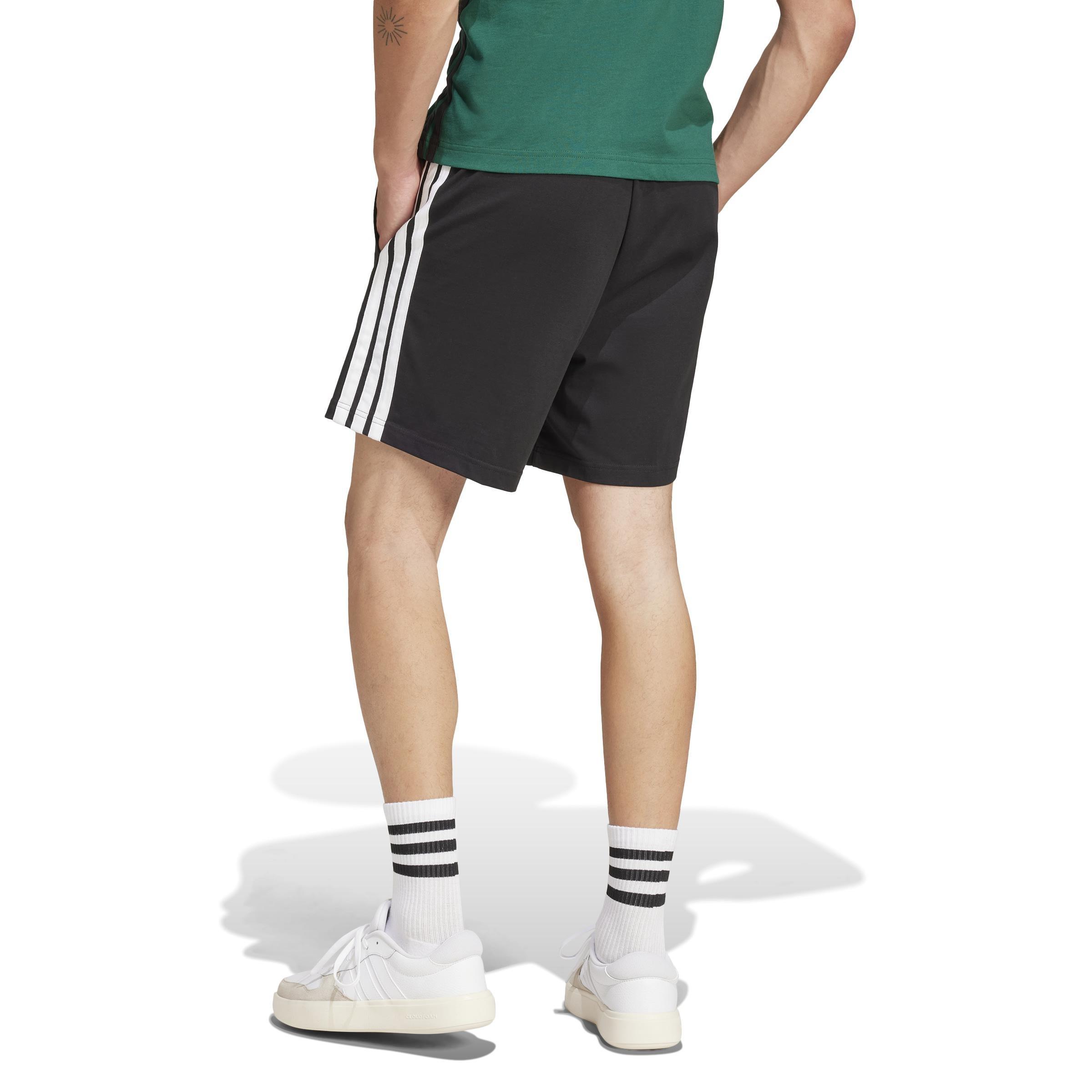 Essentials 3-Stripes Single Jersey Shorts 7-Inch, Black, , large image number 1