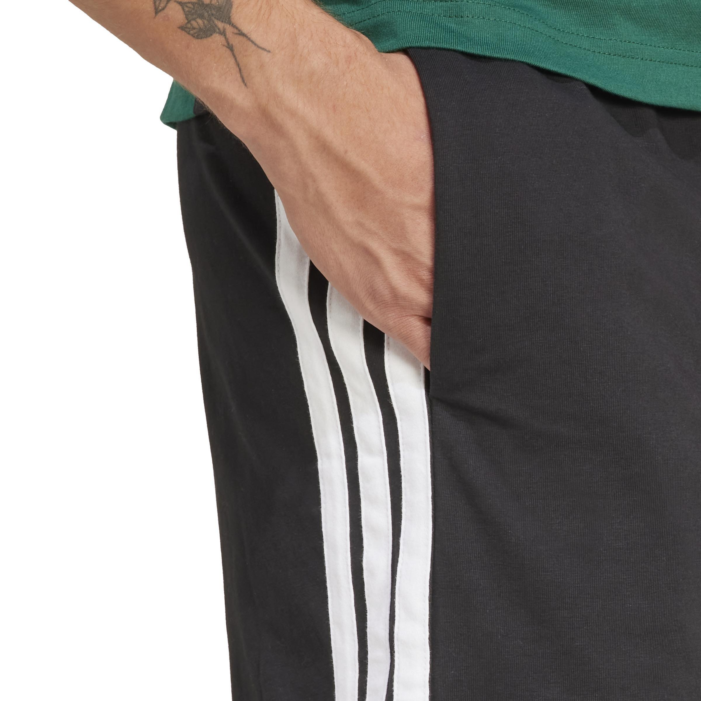 Essentials 3-Stripes Single Jersey Shorts 7-Inch, Black, , large image number 3