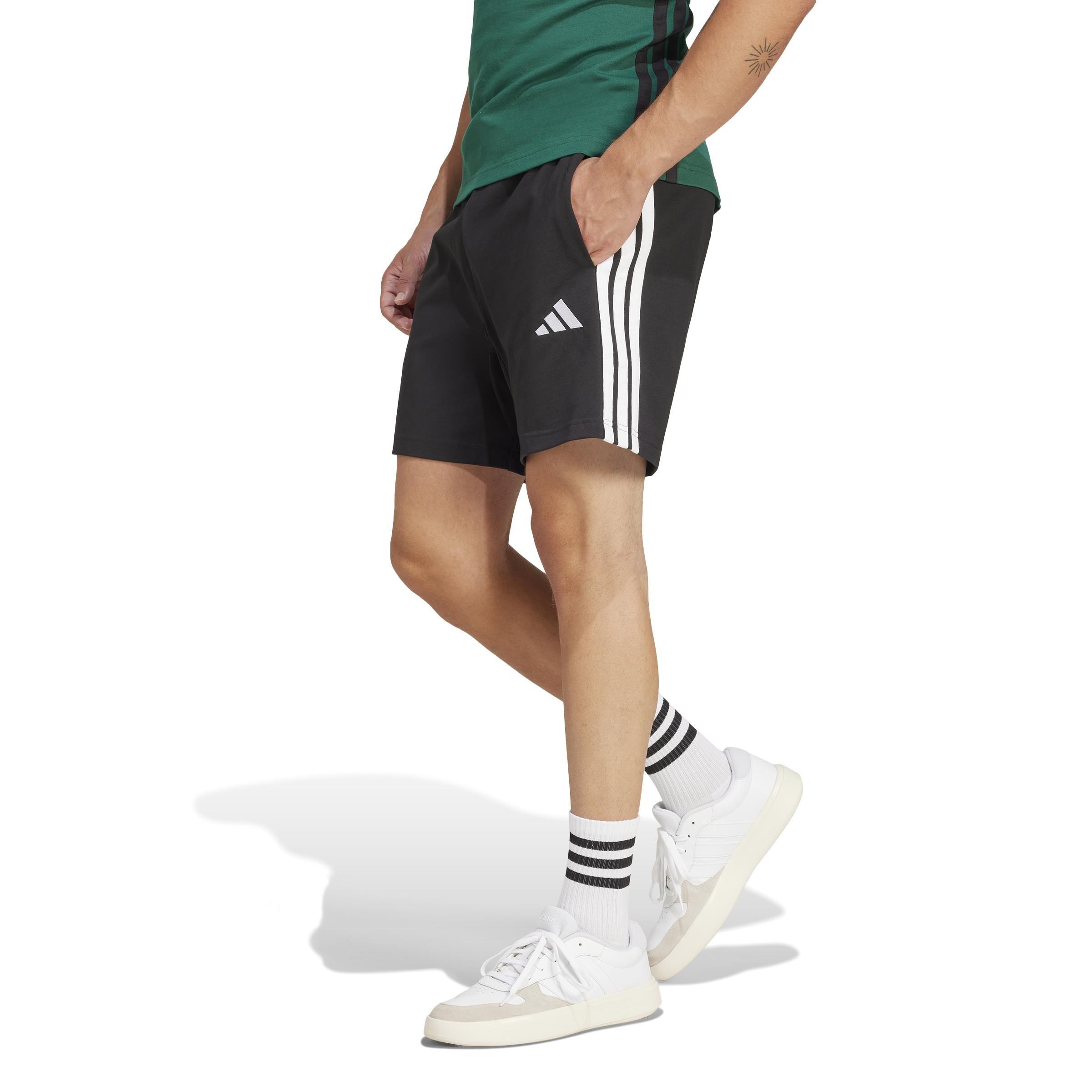 Essentials 3-Stripes Single Jersey Shorts 7-Inch, Black, , large image number 10