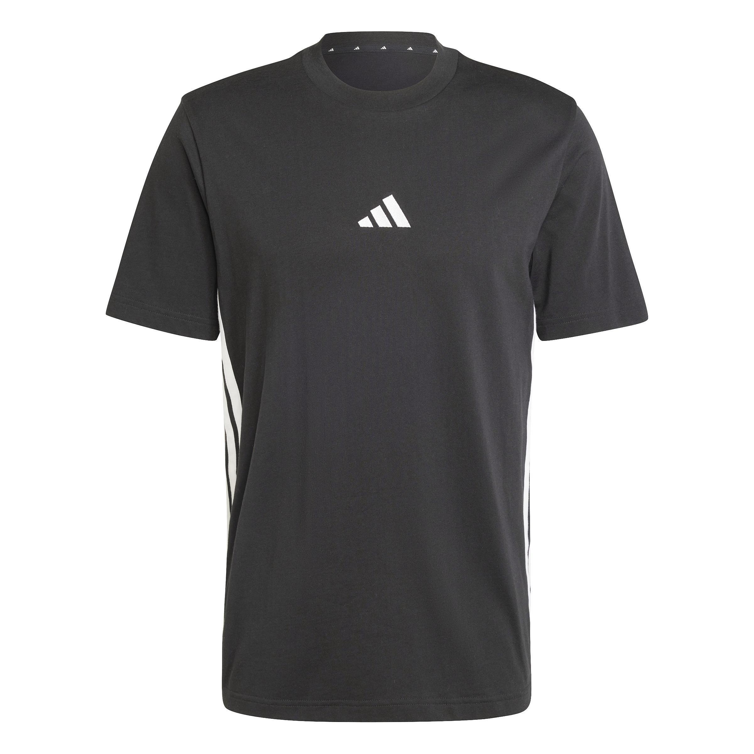 Essentials 3-Stripes Single Jersey T-Shirt, Black, , large image number 1