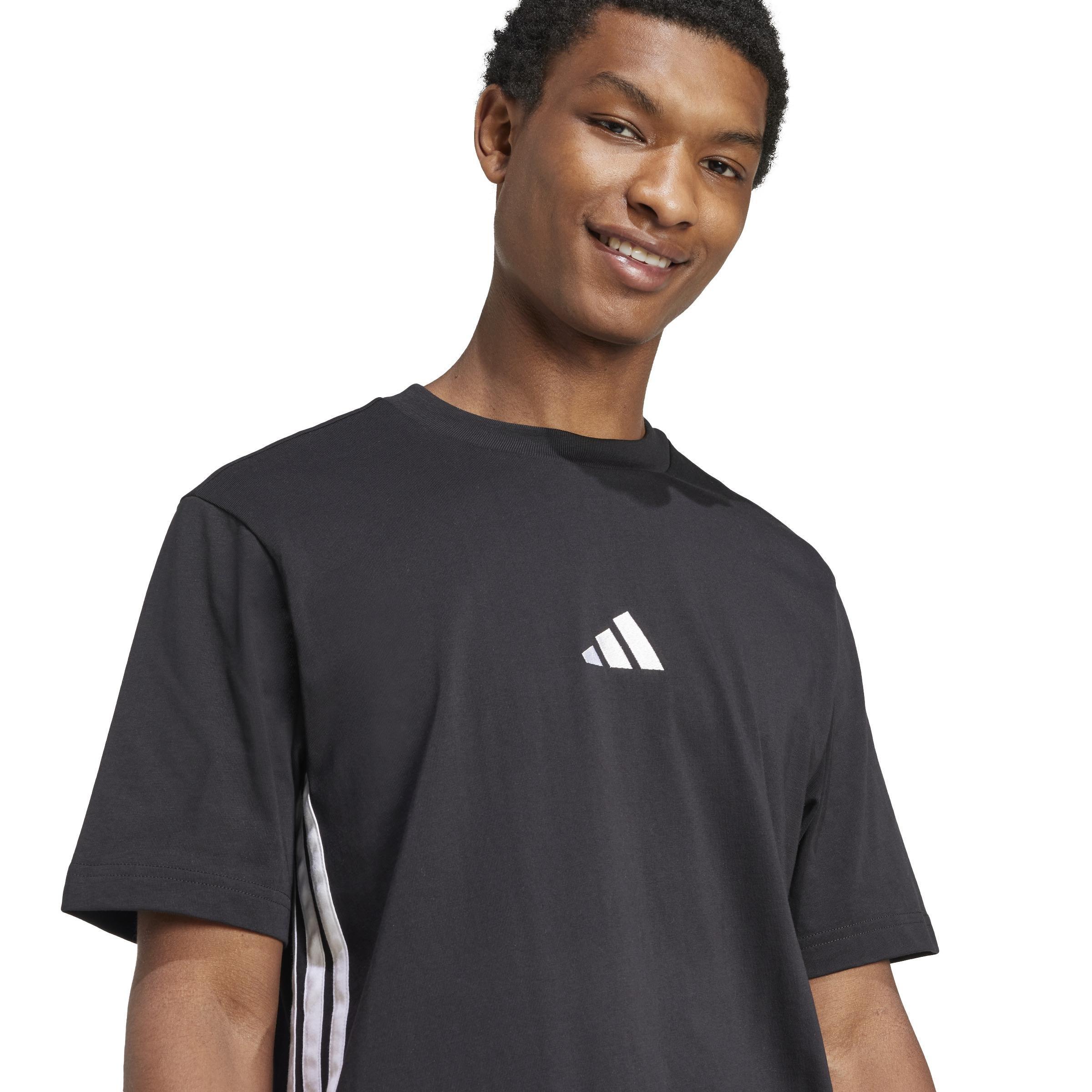 Essentials 3-Stripes Single Jersey T-Shirt, Black, , large image number 3