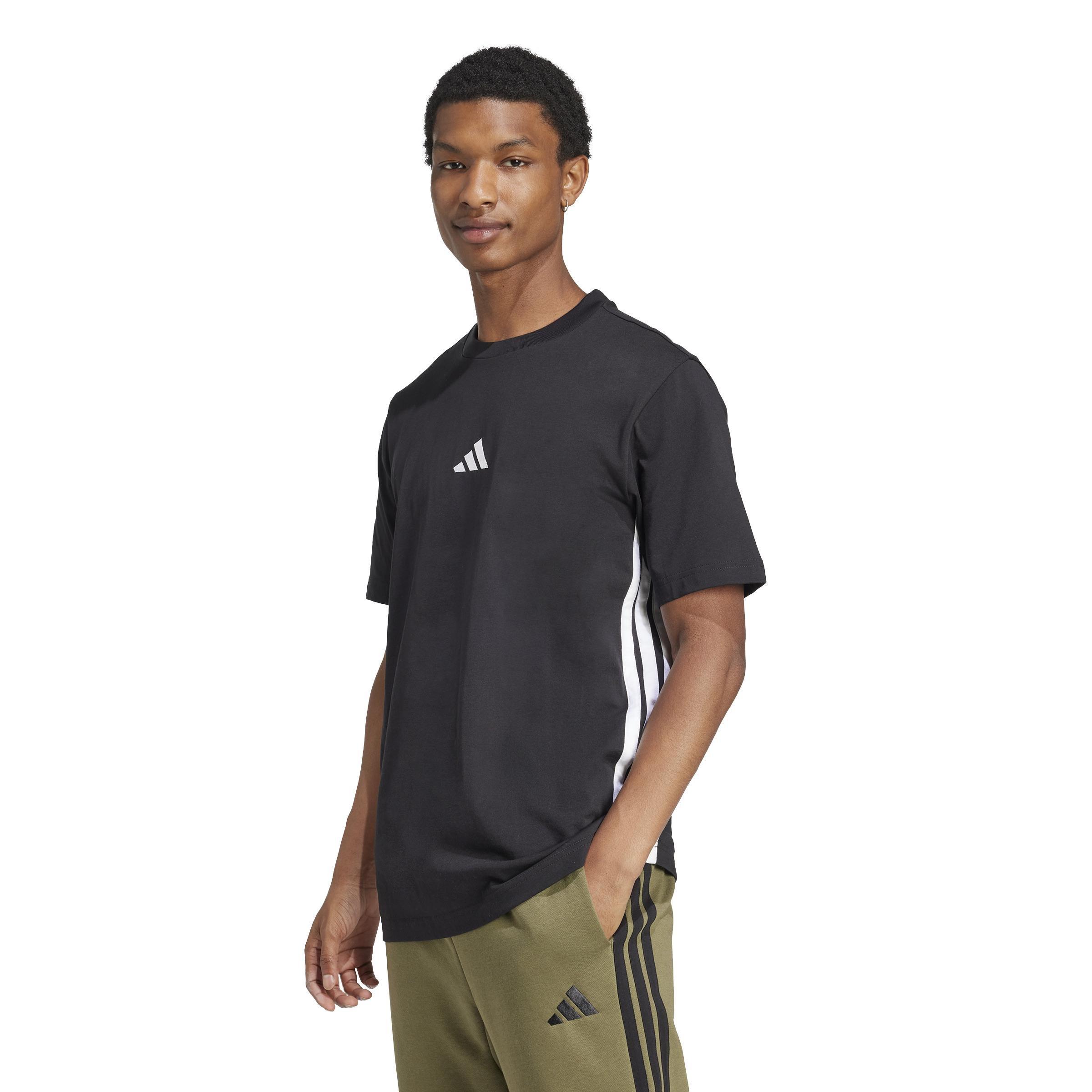 Essentials 3-Stripes Single Jersey T-Shirt, Black, A701_ONE, large image number 10