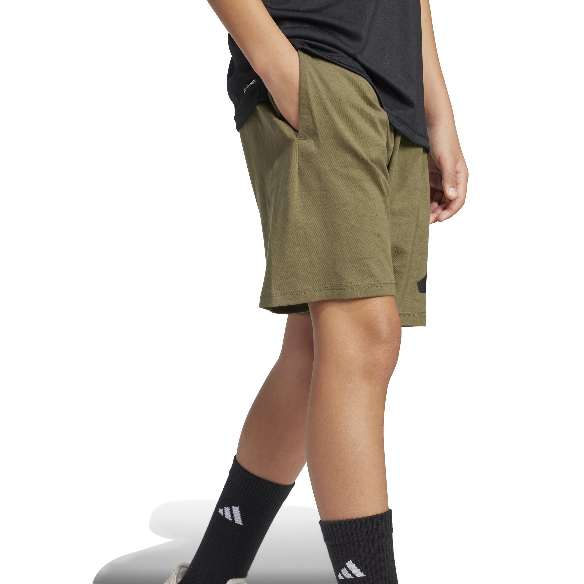 Unisex Kids Essentials Shorts, Green, , large image number 3