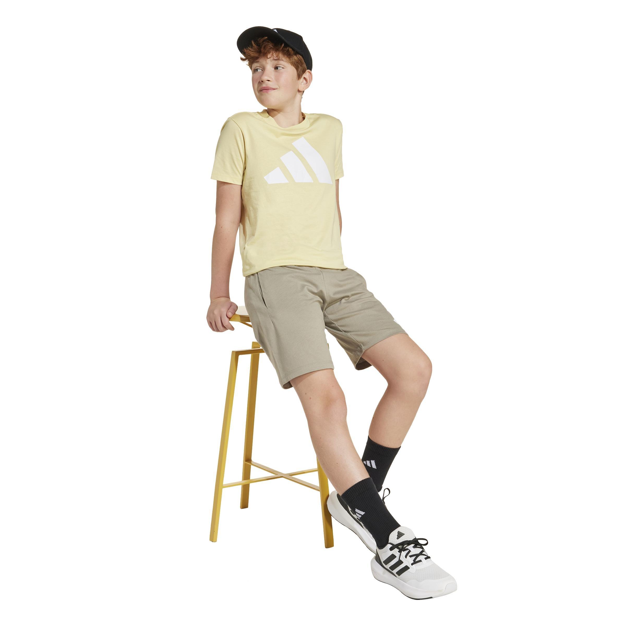 Unisex Kids Essentials Shorts, Beige, A701_ONE, large image number 7