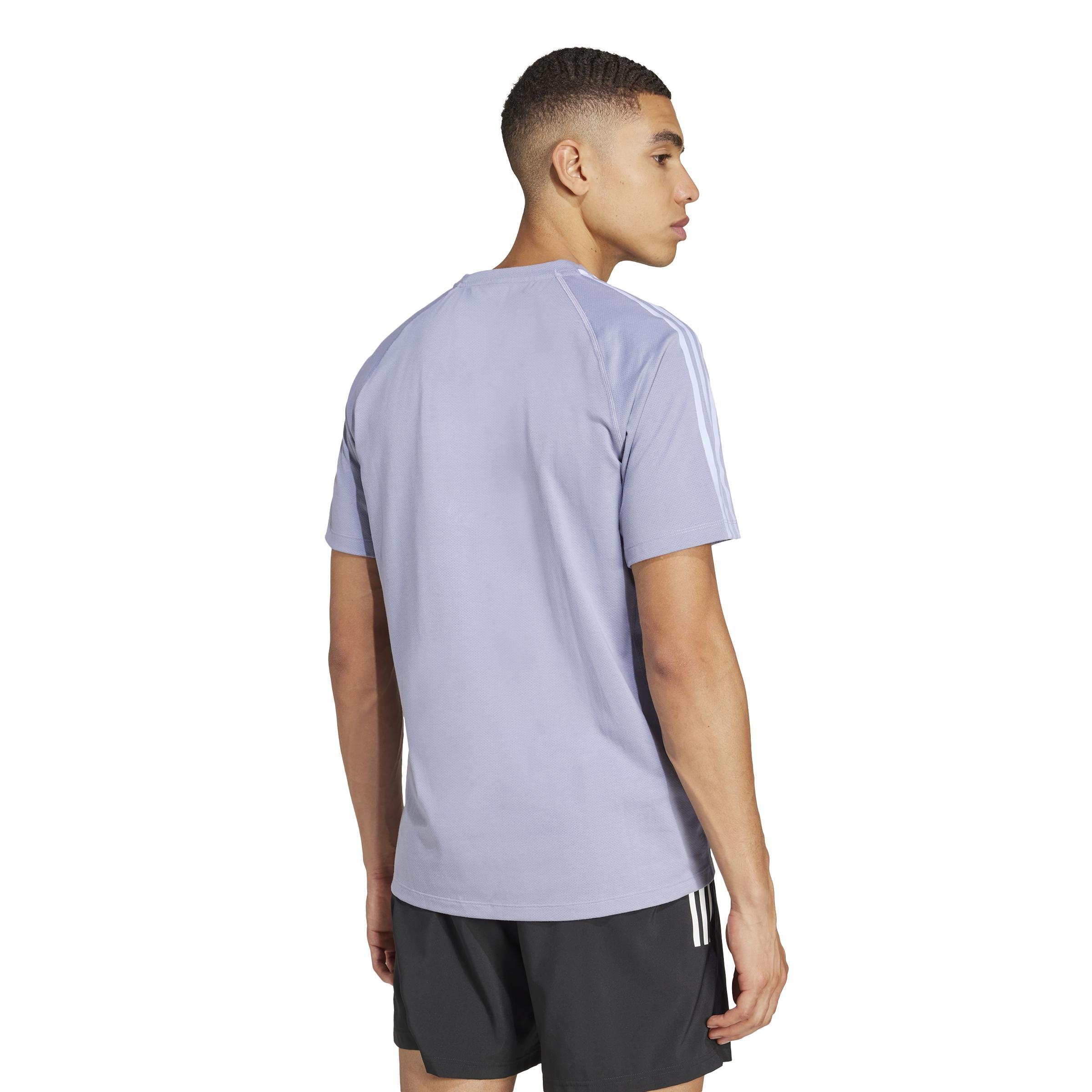 Own the Run 3-Stripes T-Shirt, Purple, A701_ONE, large image number 2