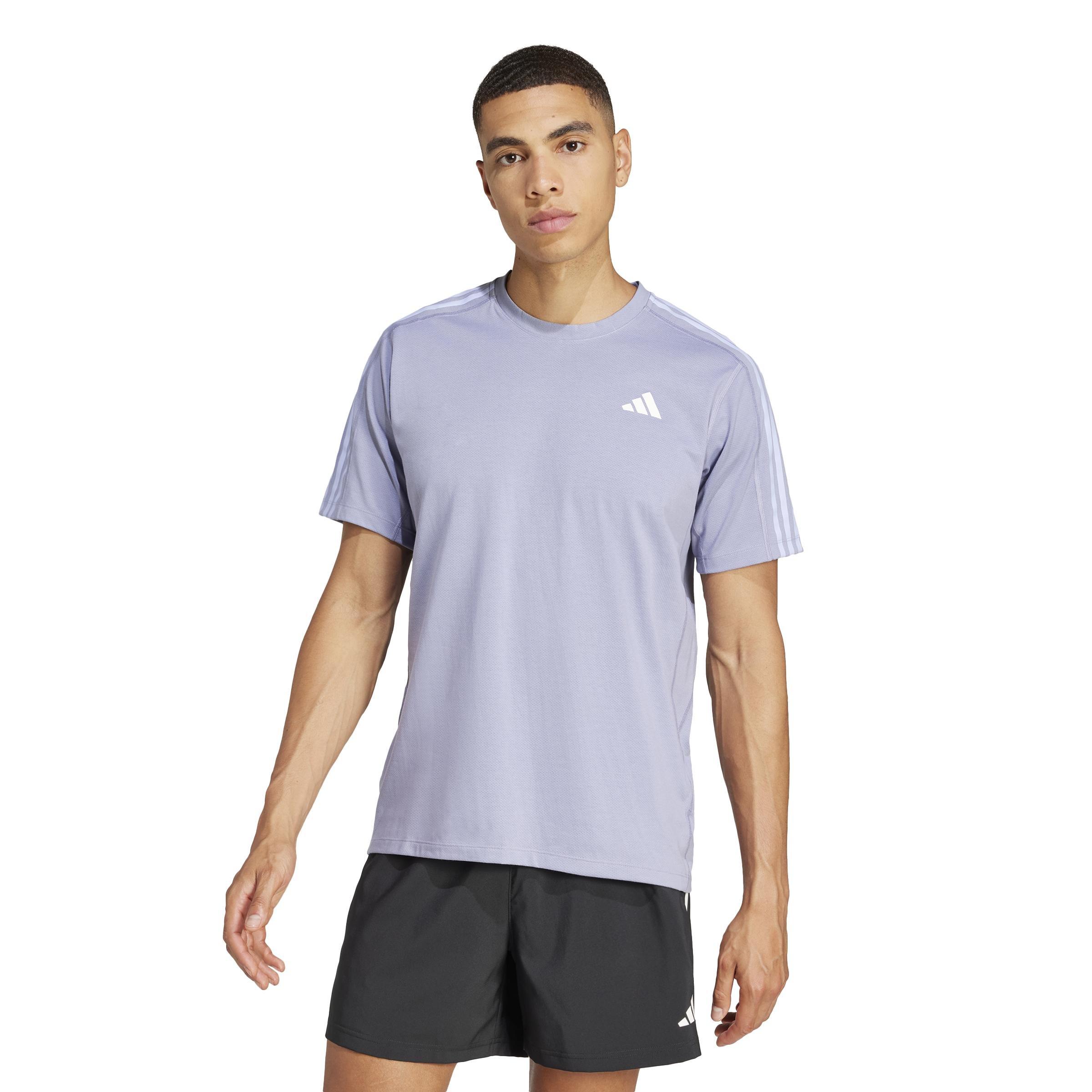 Own the Run 3-Stripes T-Shirt, Purple, A701_ONE, large image number 5