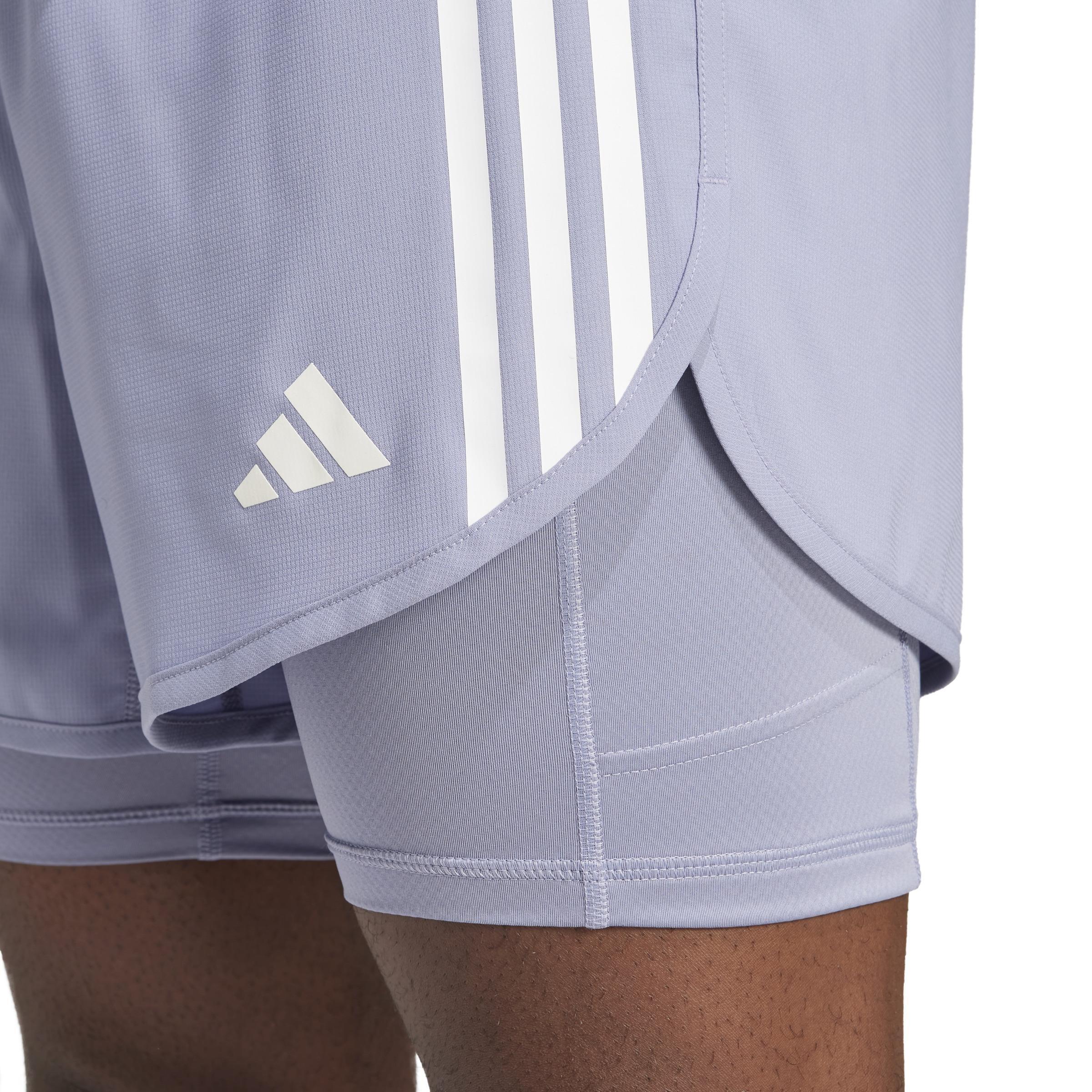 Own the Run 3-Stripes 2-in-1 Shorts, Purple, A701_ONE, large image number 3