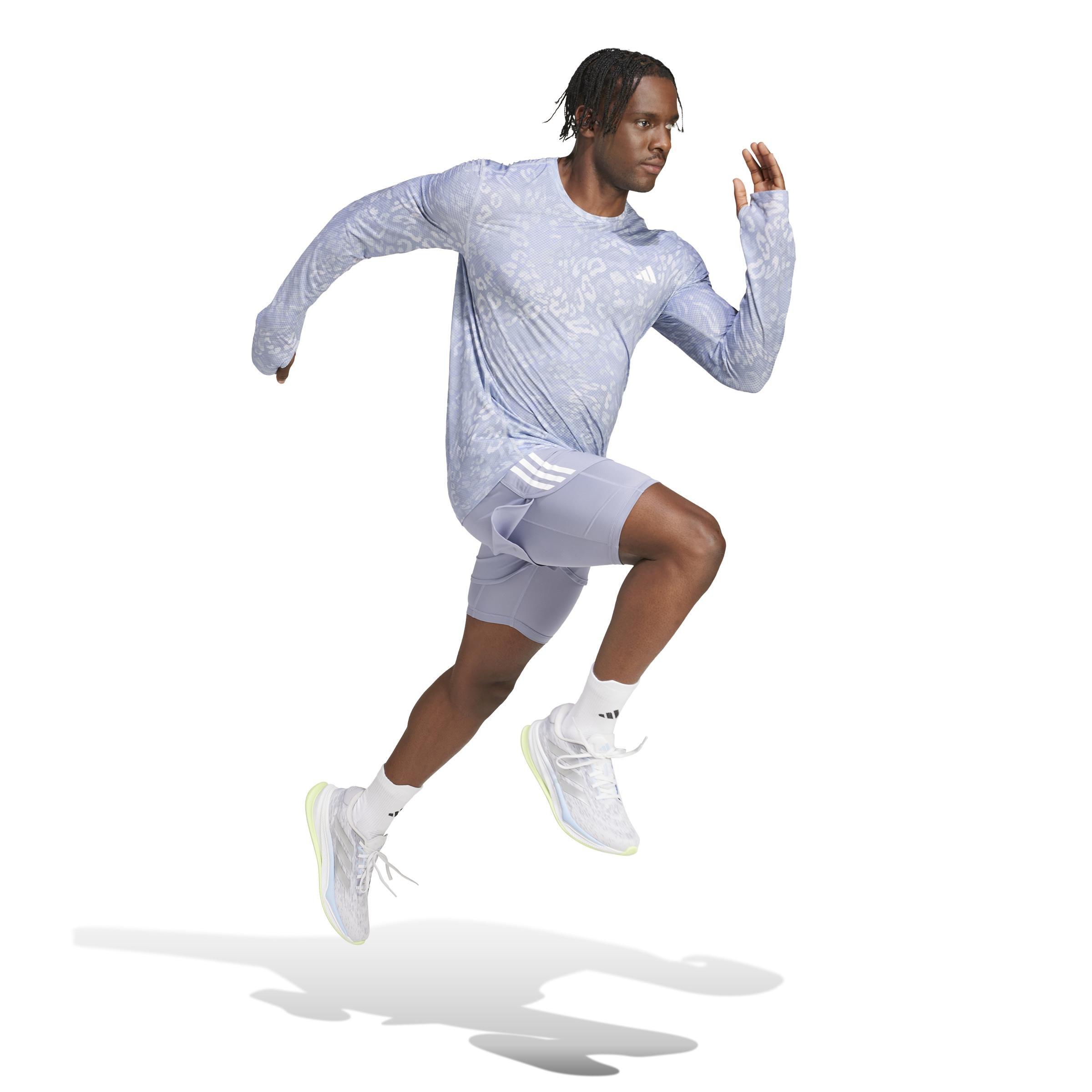 Own the Run 3-Stripes 2-in-1 Shorts, Purple, , large image number 7