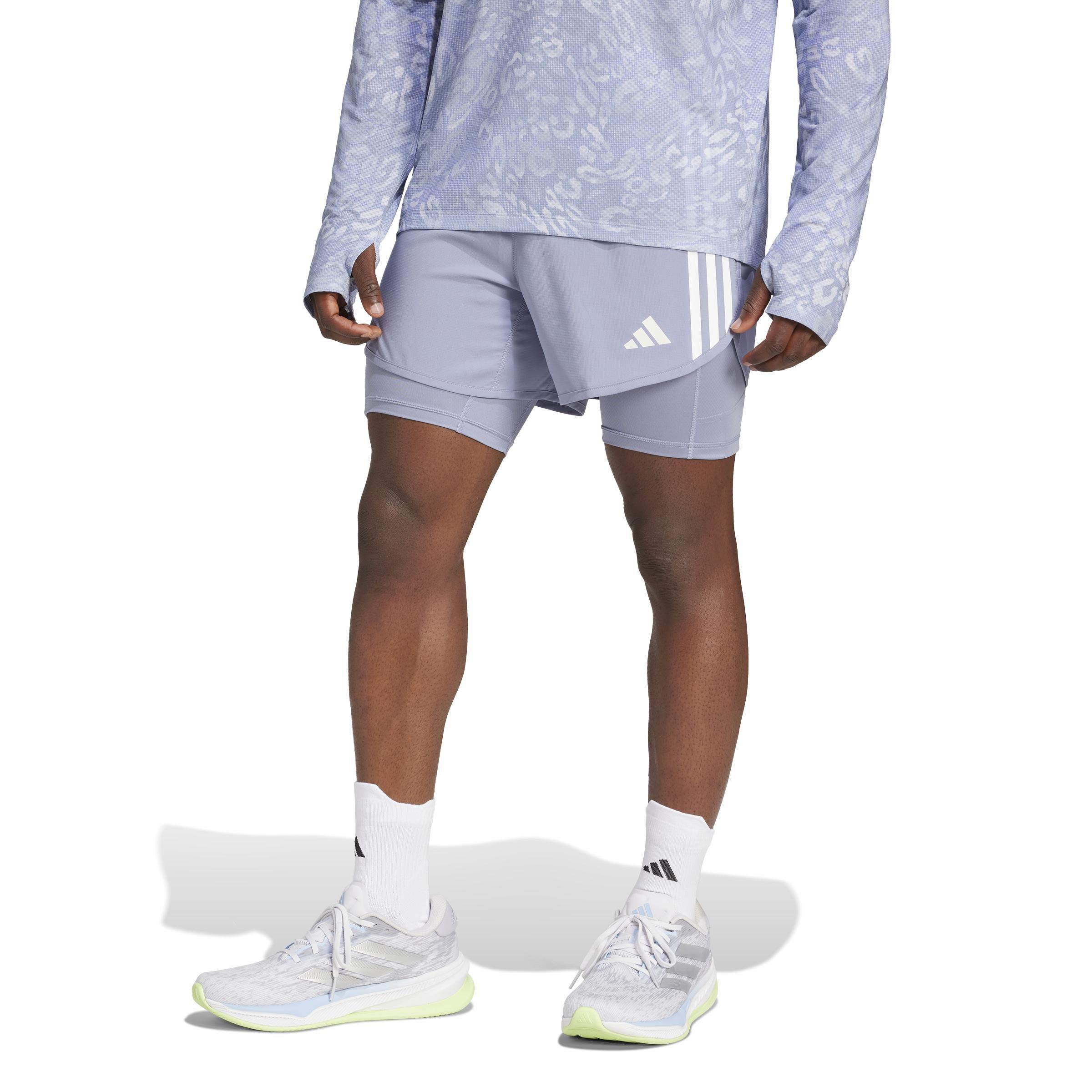 Own the Run 3-Stripes 2-in-1 Shorts, Purple, A701_ONE, large image number 8