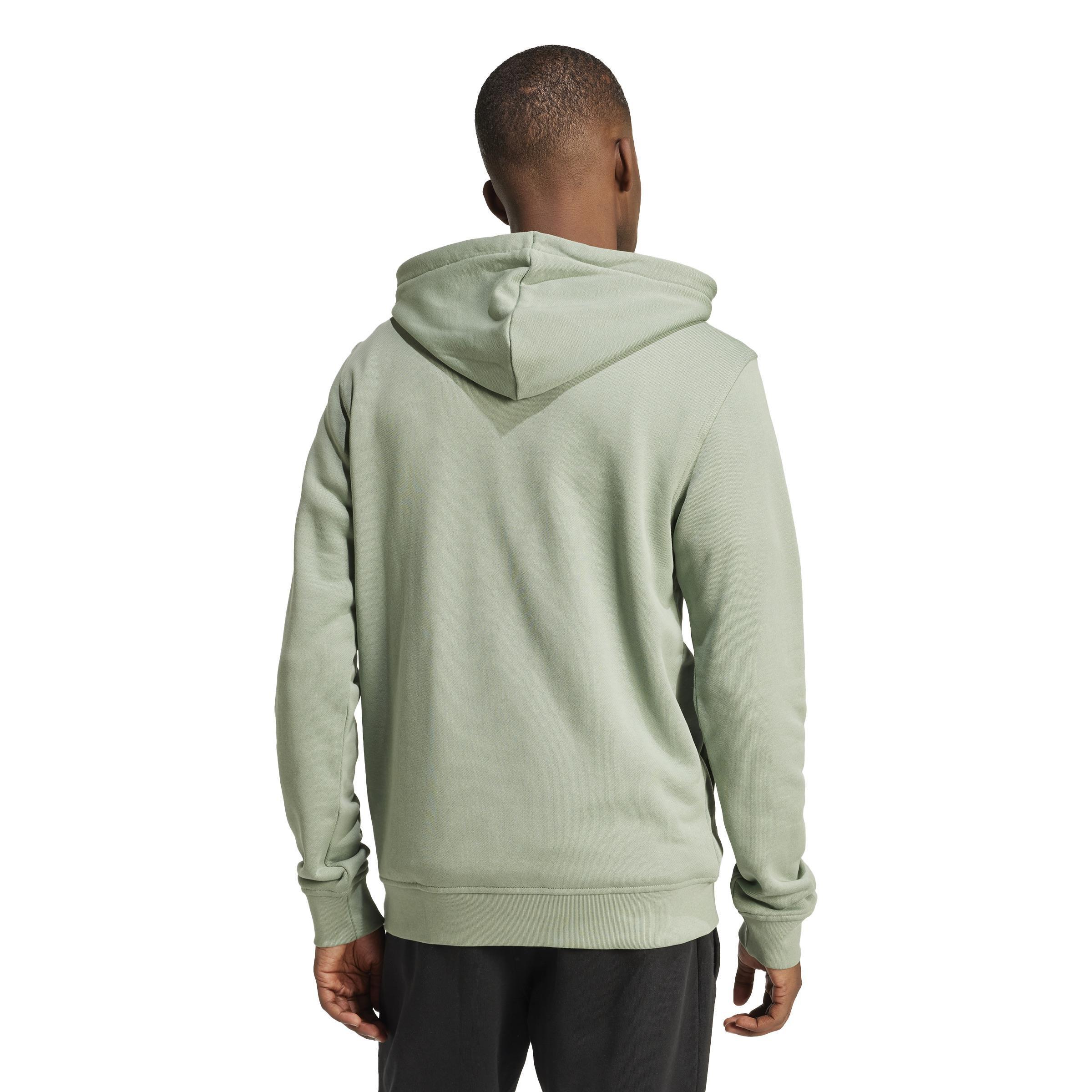 Trefoil Essentials Hoodie French Terry, Green, A701_ONE, large image number 2