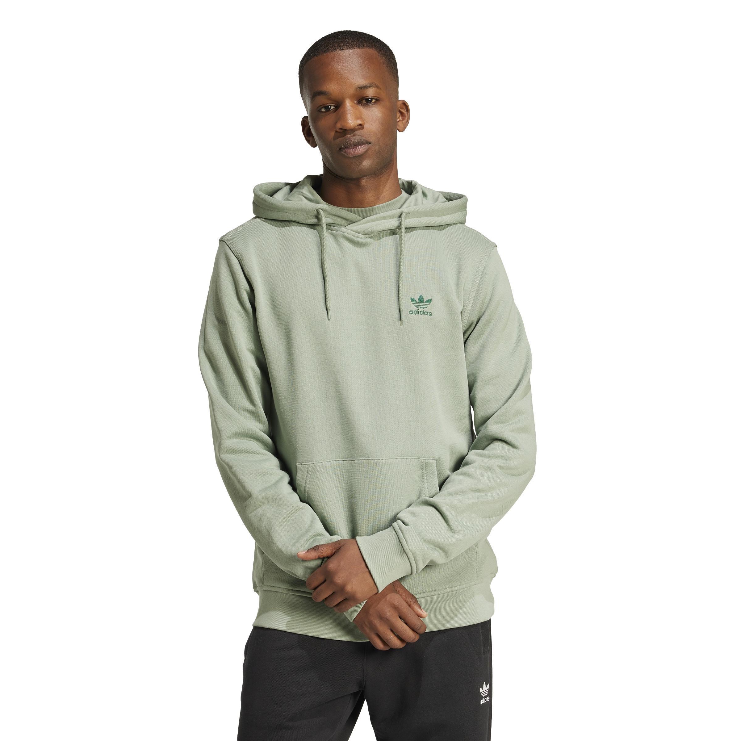 Trefoil Essentials Hoodie French Terry, Green, A701_ONE, large image number 12