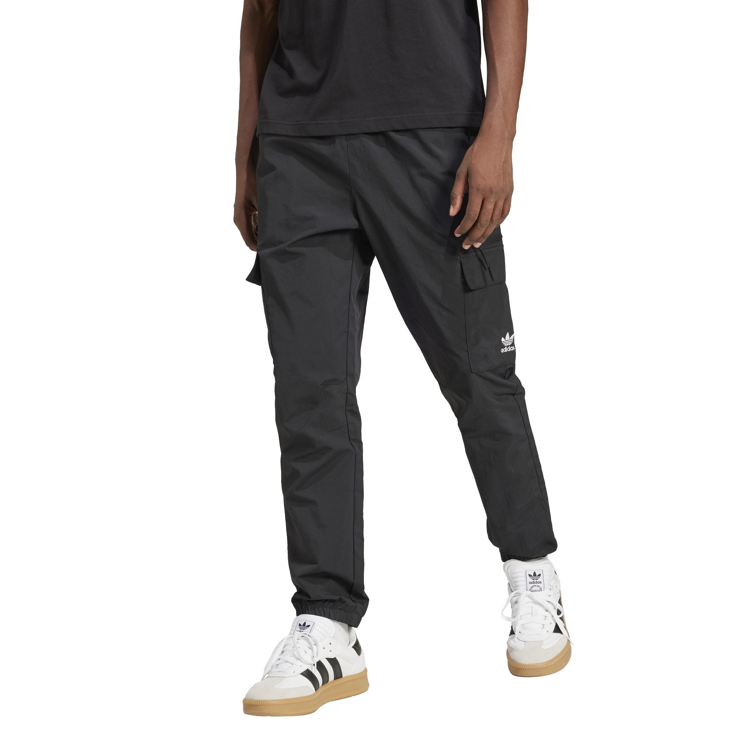 Trefoil Essentials Woven Cargo Tracksuit Bottoms, Black, A701_ONE, large image number 6