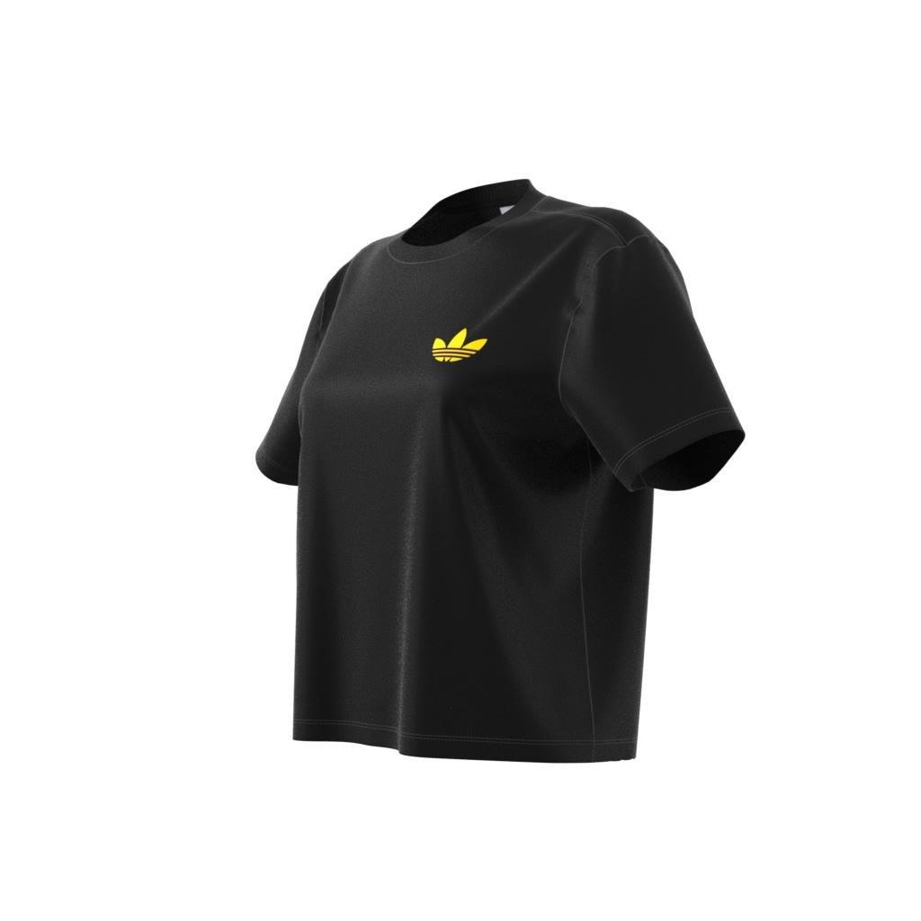 Smiley Loose 3-Stripes T-Shirt, Black, , large image number 5