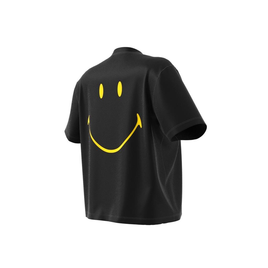 Smiley Loose 3-Stripes T-Shirt, Black, , large image number 10