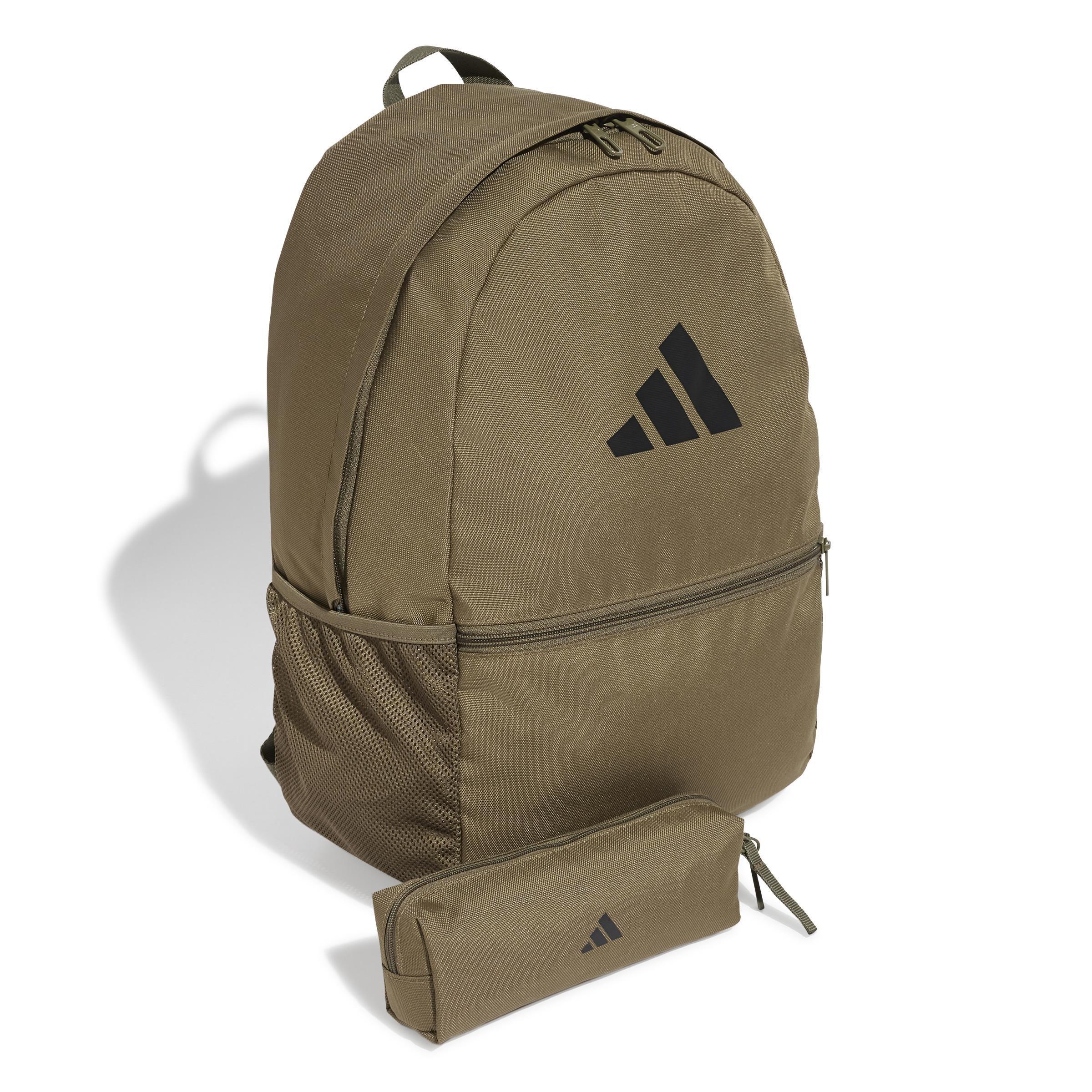 Unisex Backpack With Pencil Case, Green, A701_ONE, large image number 0