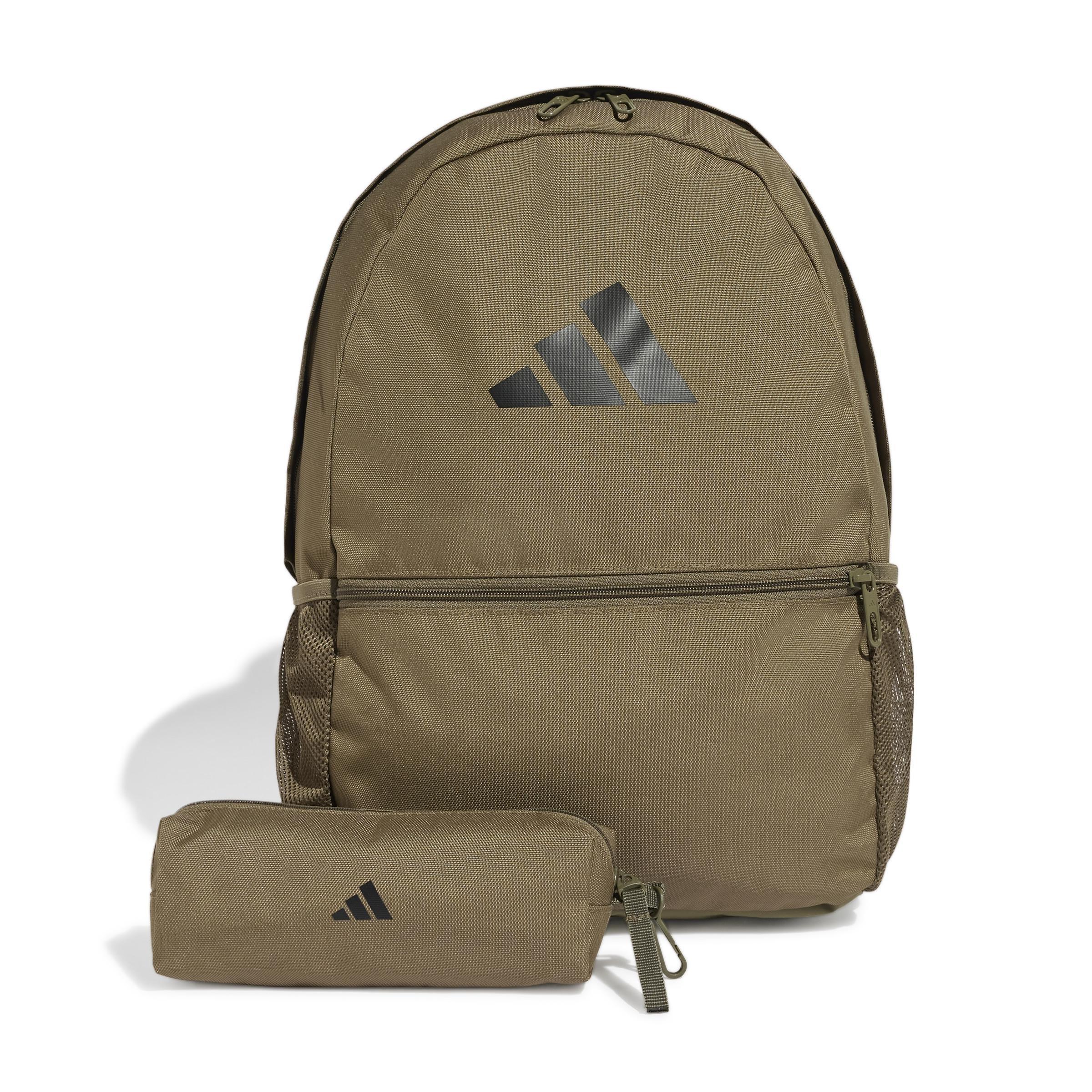 Unisex Backpack With Pencil Case, Green, A701_ONE, large image number 1