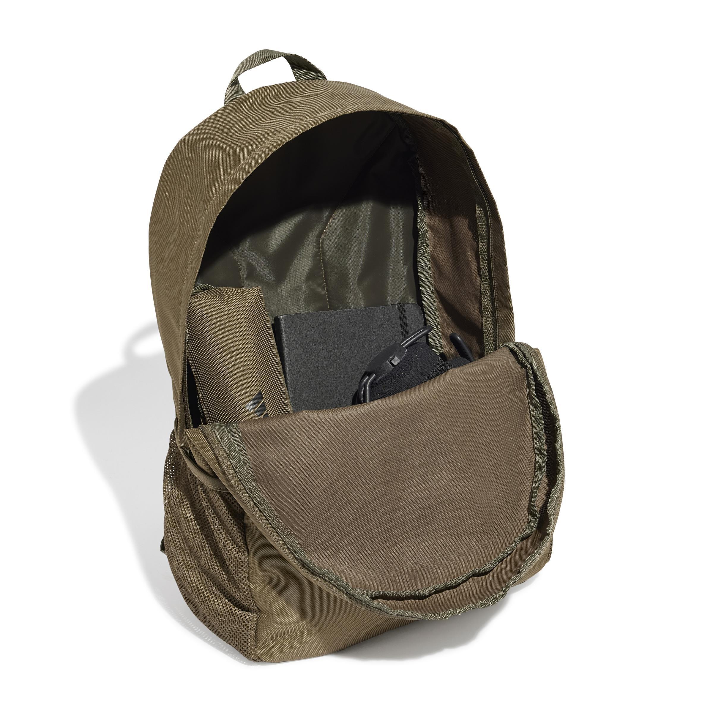 Unisex Backpack With Pencil Case, Green, A701_ONE, large image number 2