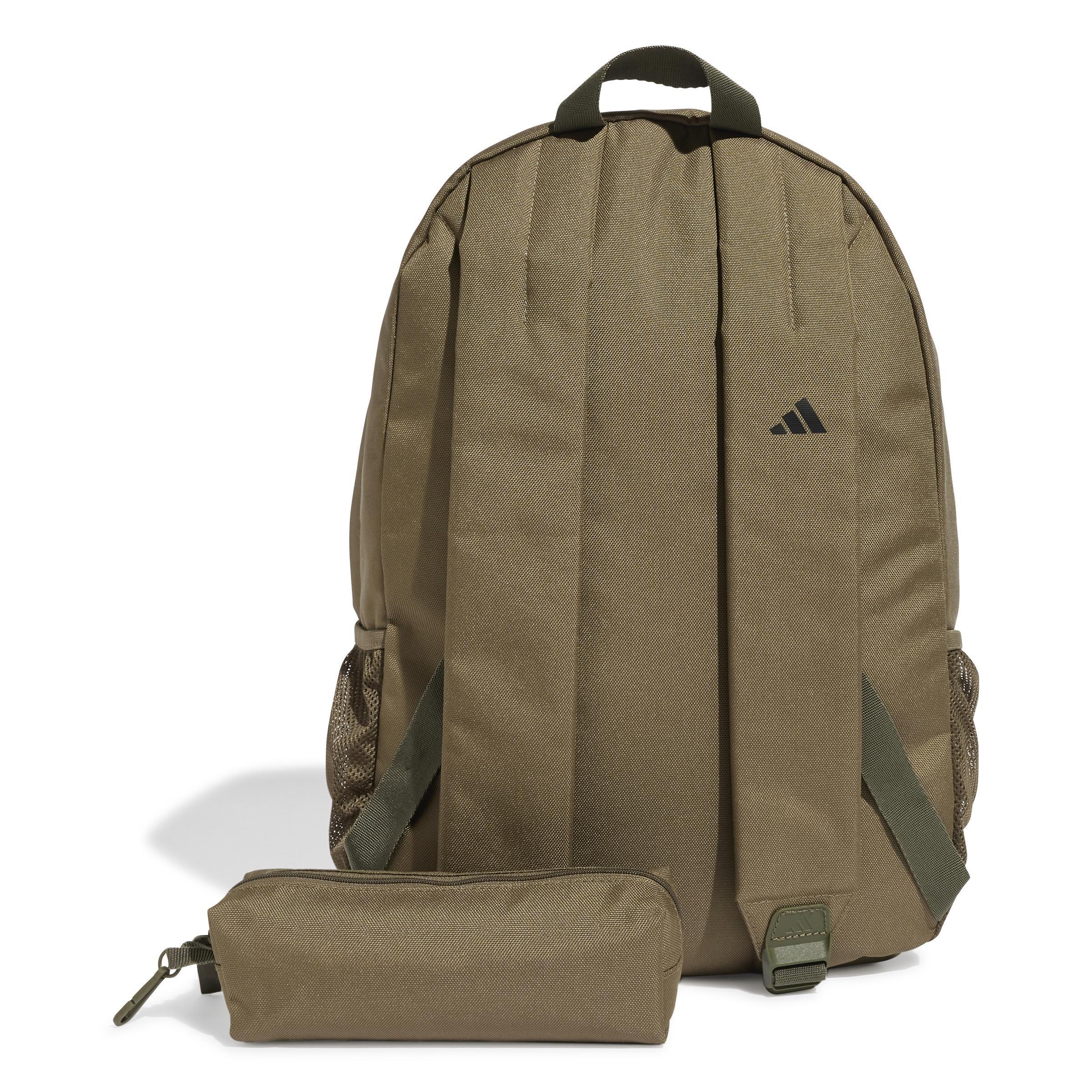 Unisex Backpack With Pencil Case, Green, A701_ONE, large image number 3