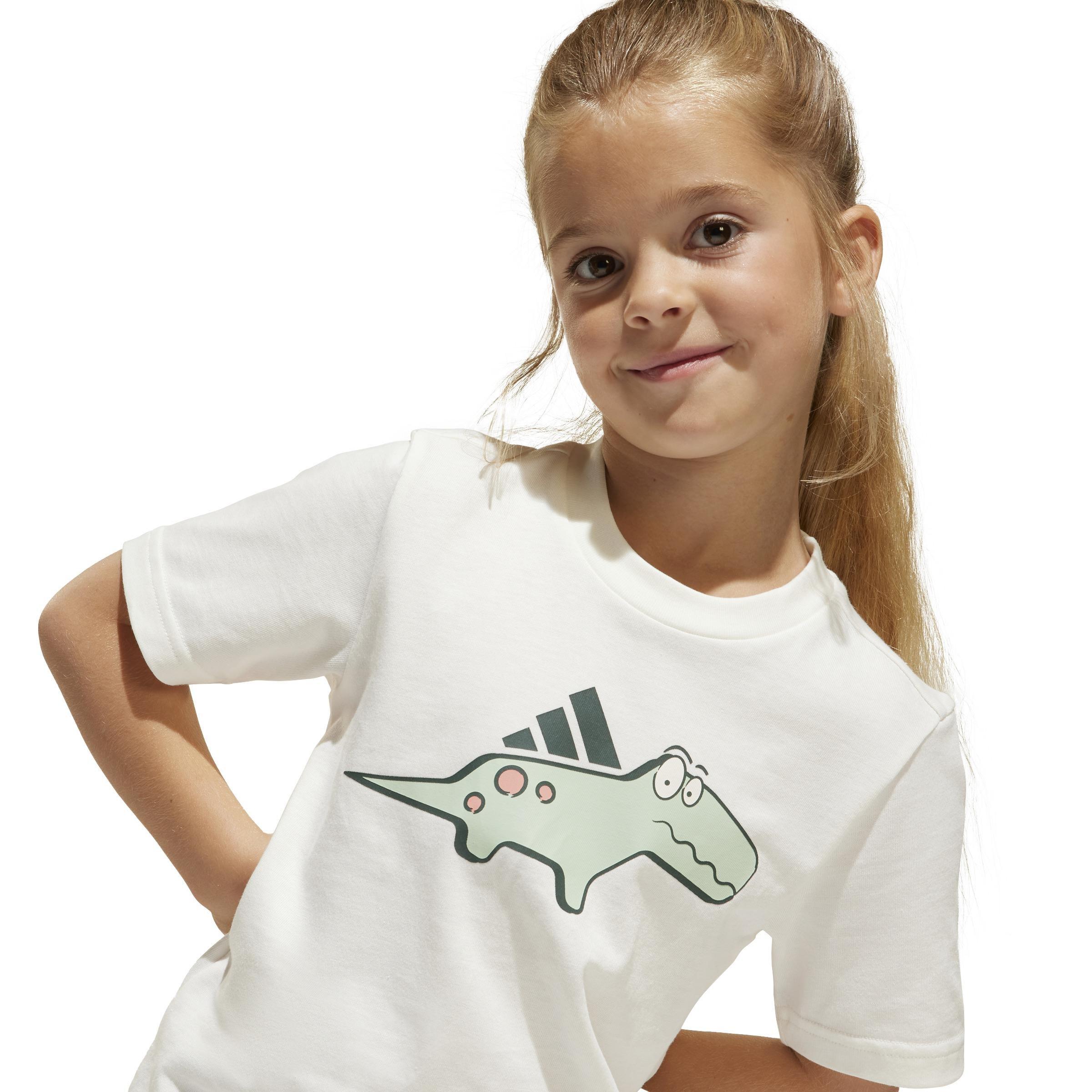 Unisex Adiraptor Graphic T-Shirt, White, , large image number 4