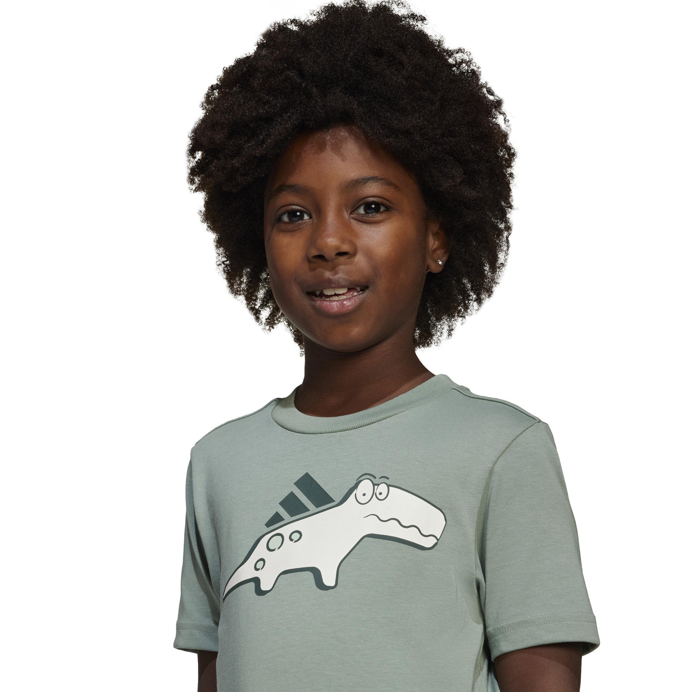 Unisex Kids Adiraptor Graphic T-Shirt, Green, , large image number 5