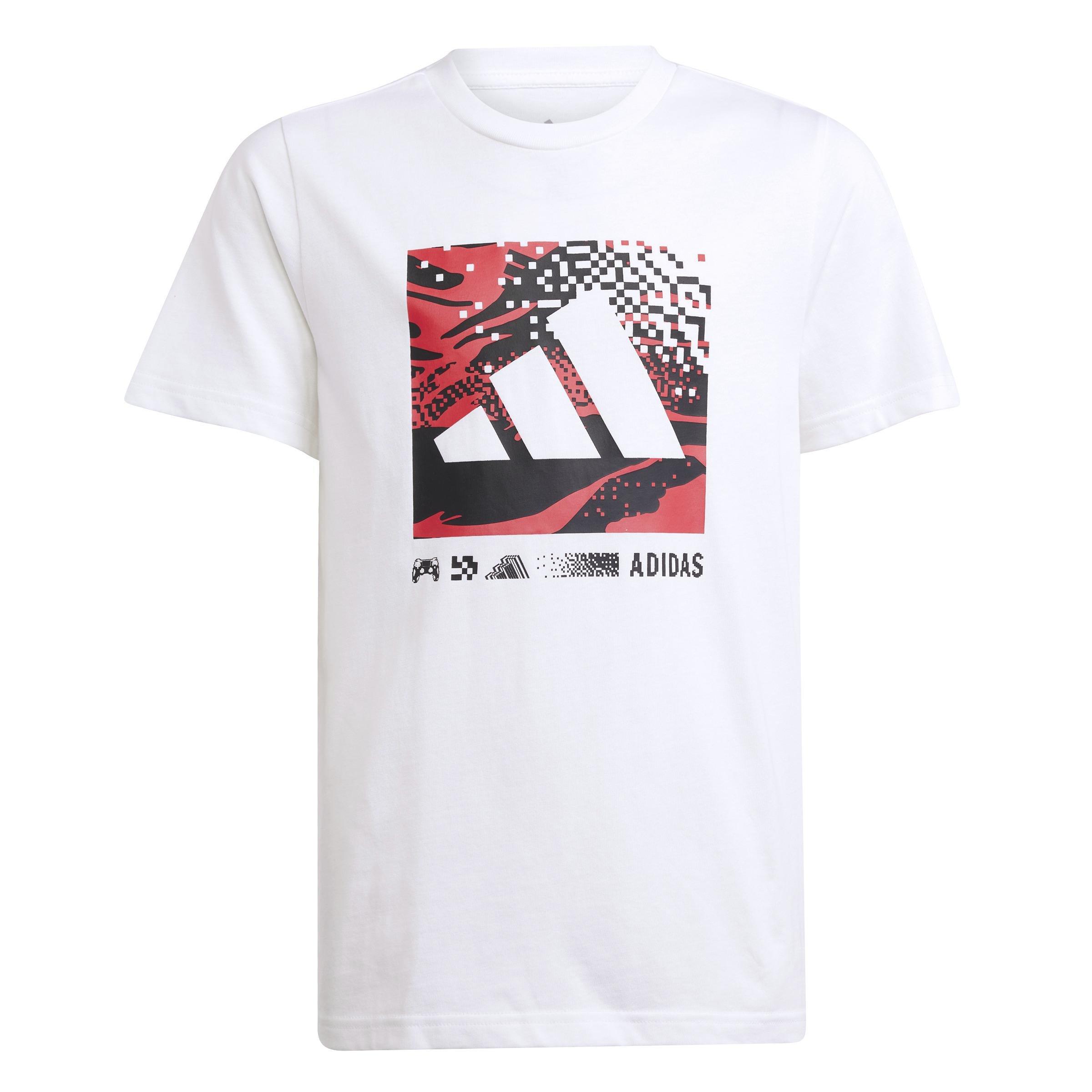 Unisex Kids Camo Graphic T-Shirt, White, , large image number 0