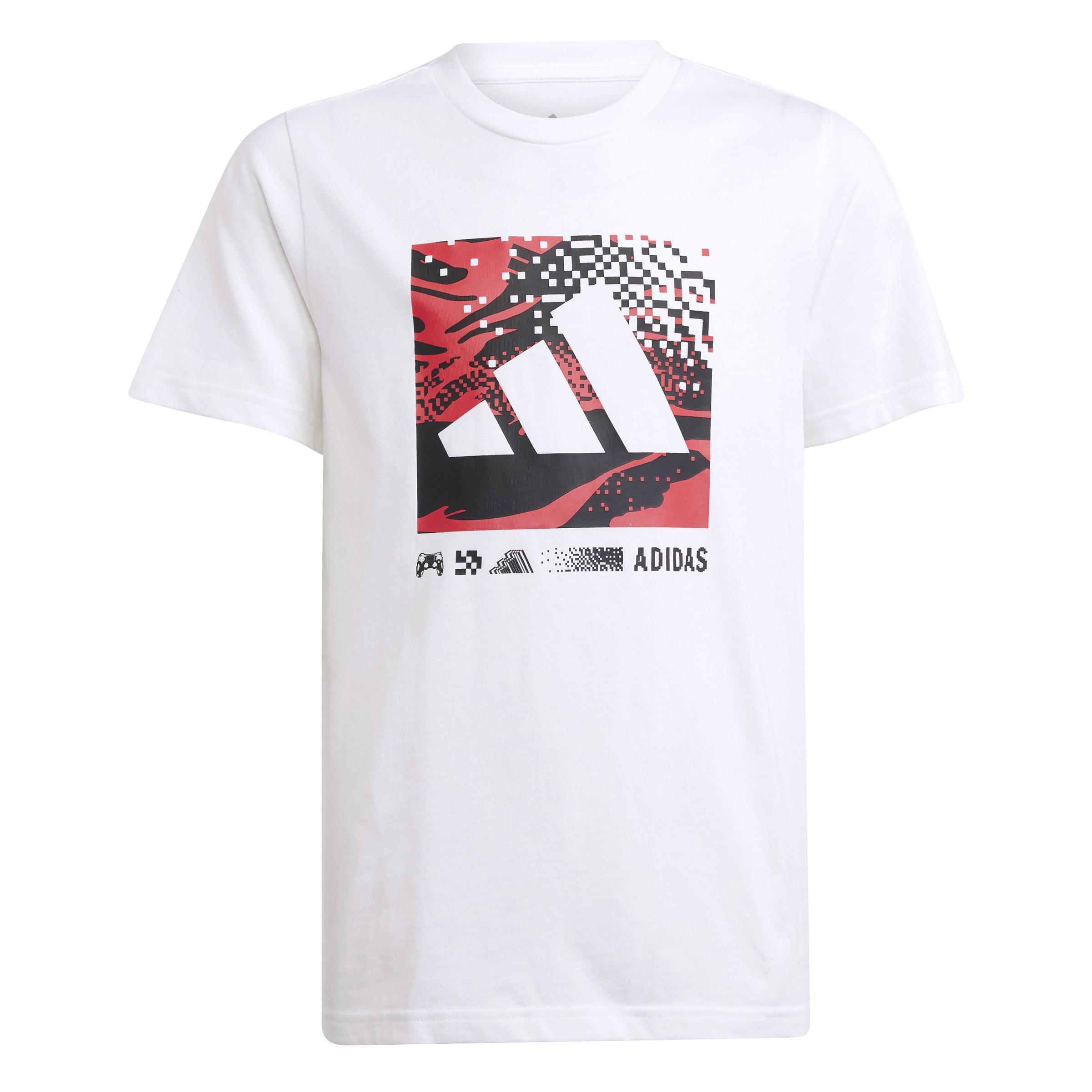 Unisex Kids Camo Graphic T-Shirt, White, , large image number 1