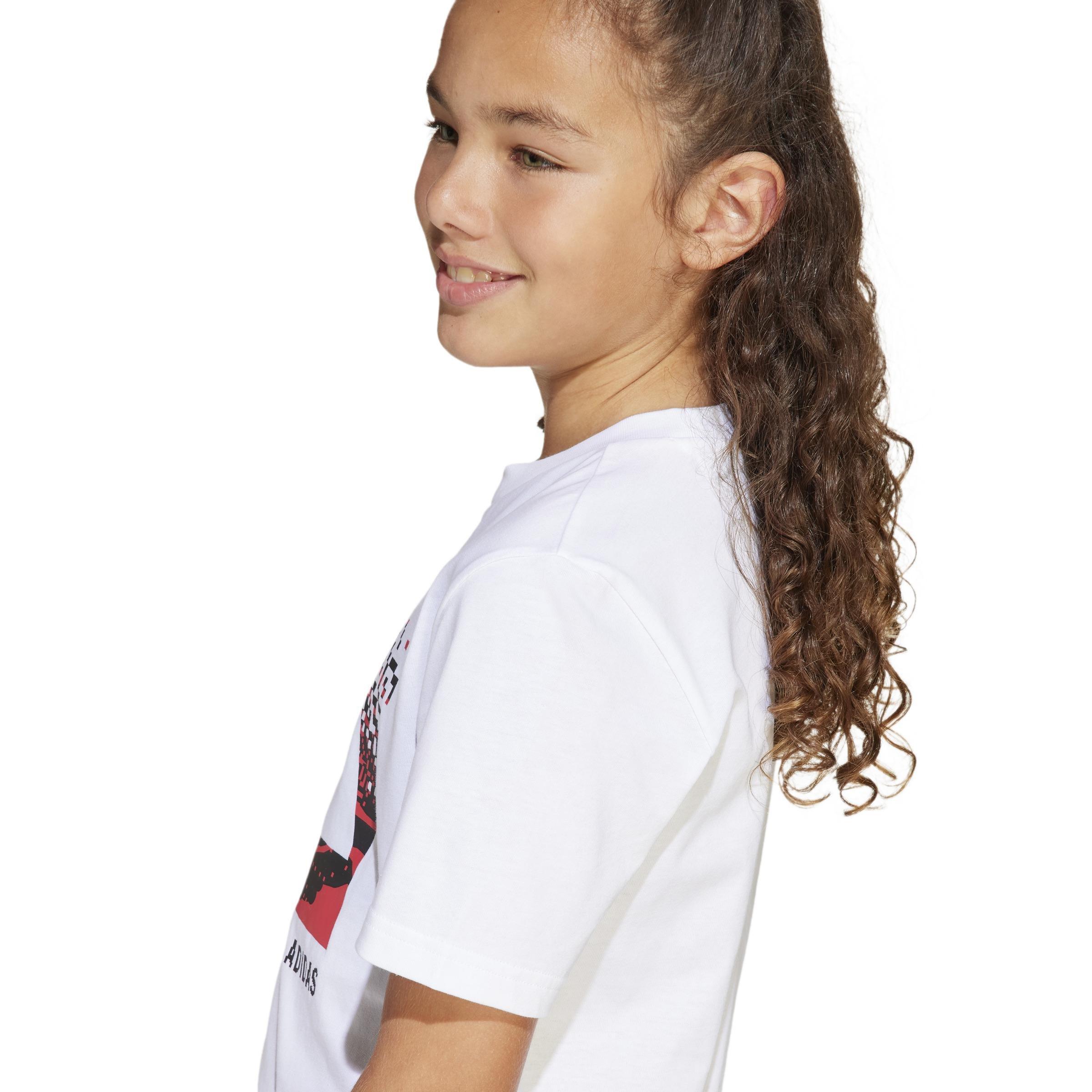 Unisex Kids Camo Graphic T-Shirt, White, , large image number 5