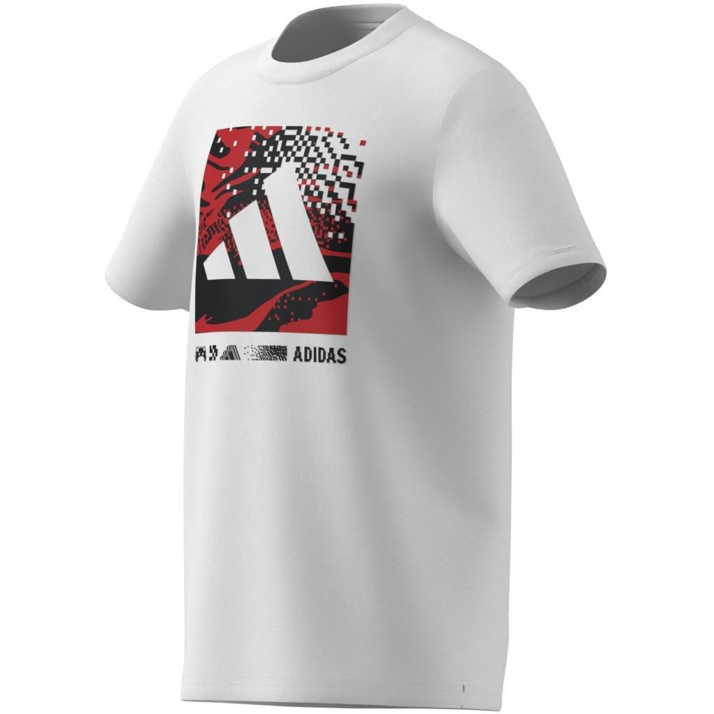 Unisex Kids Camo Graphic T-Shirt, White, , large image number 6