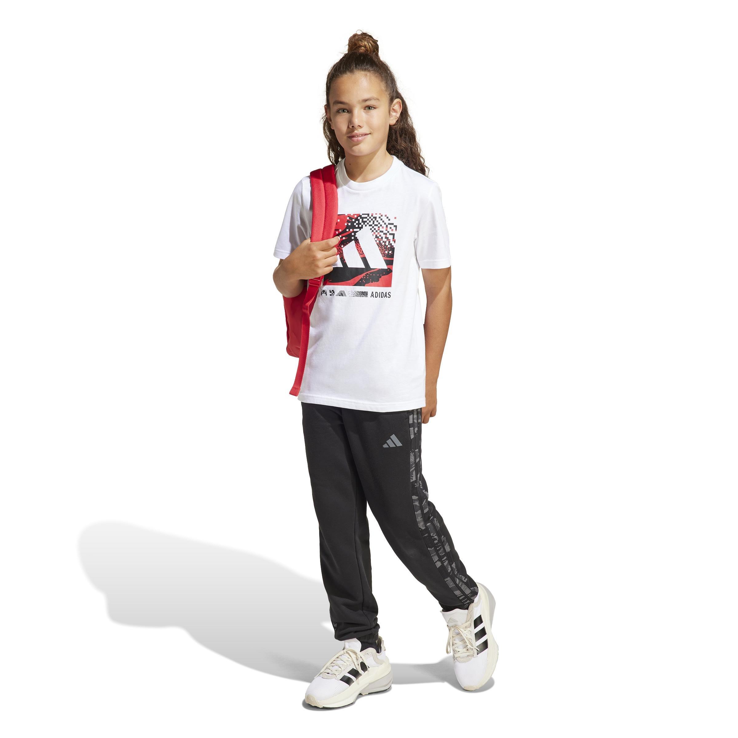 Unisex Kids Camo Graphic T-Shirt, White, , large image number 7