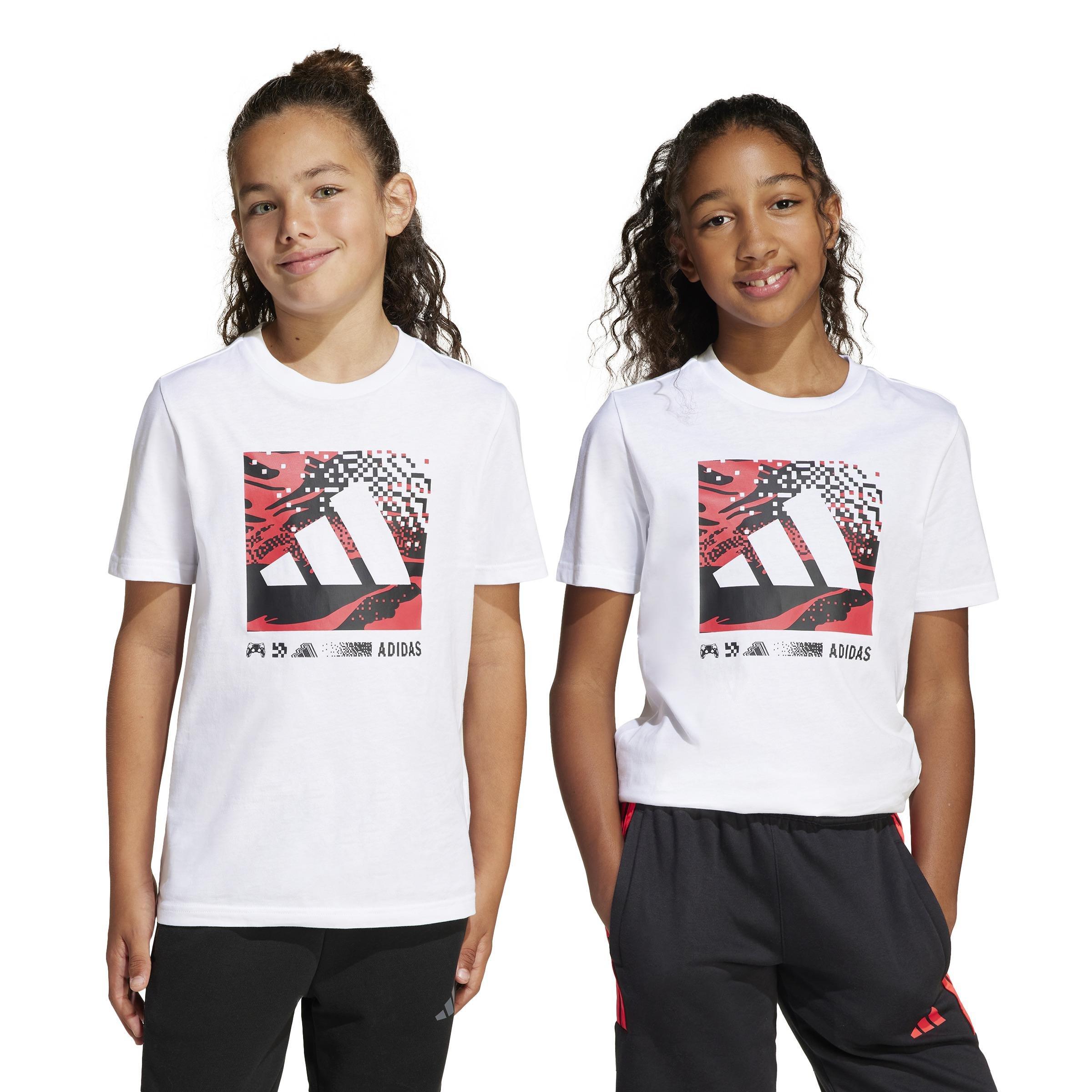 Unisex Kids Camo Graphic T-Shirt, White, , large image number 9