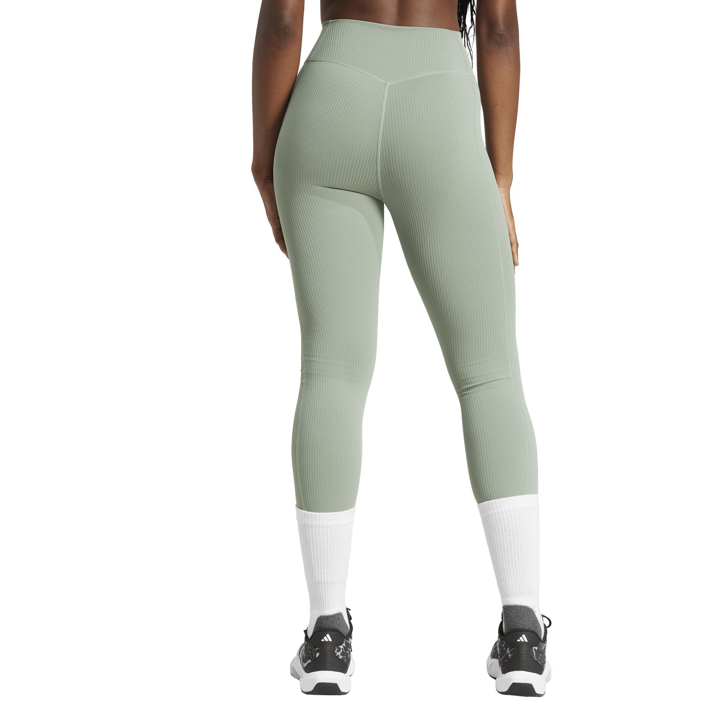 Optime Rib 7/8 Leggings, Green, A701_ONE, large image number 1