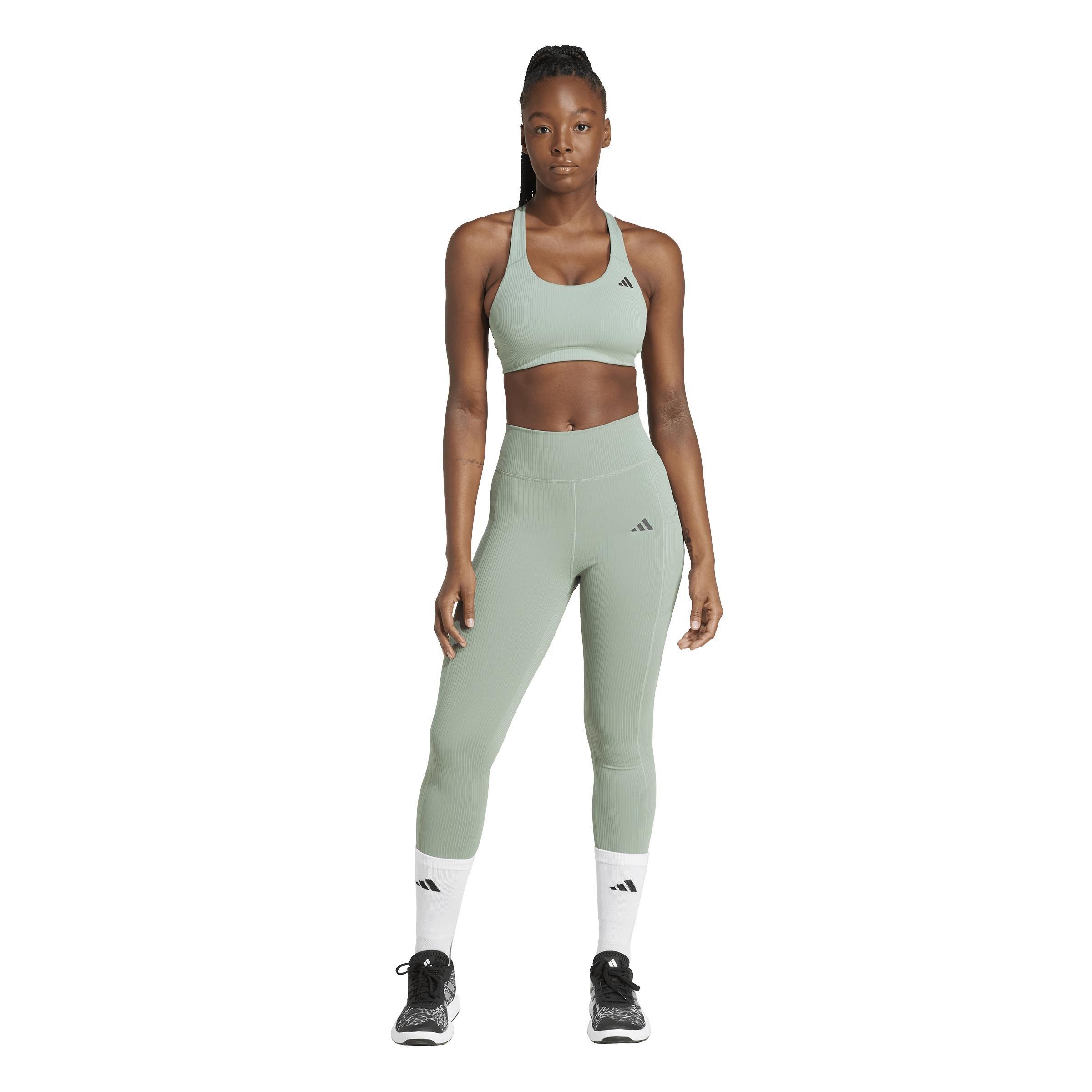 Optime Rib 7/8 Leggings, Green, A701_ONE, large image number 4