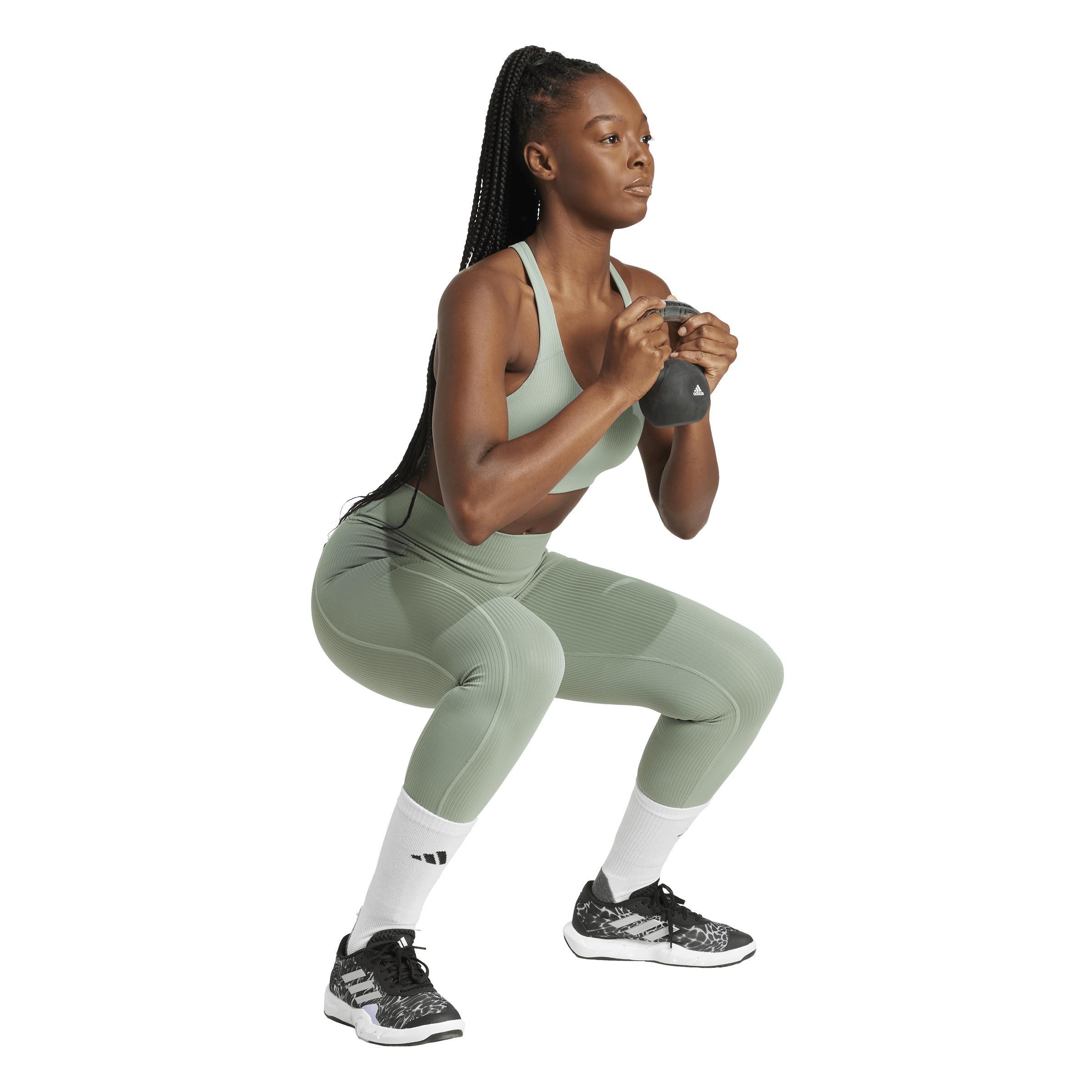 Optime Rib 7/8 Leggings, Green, , large image number 5